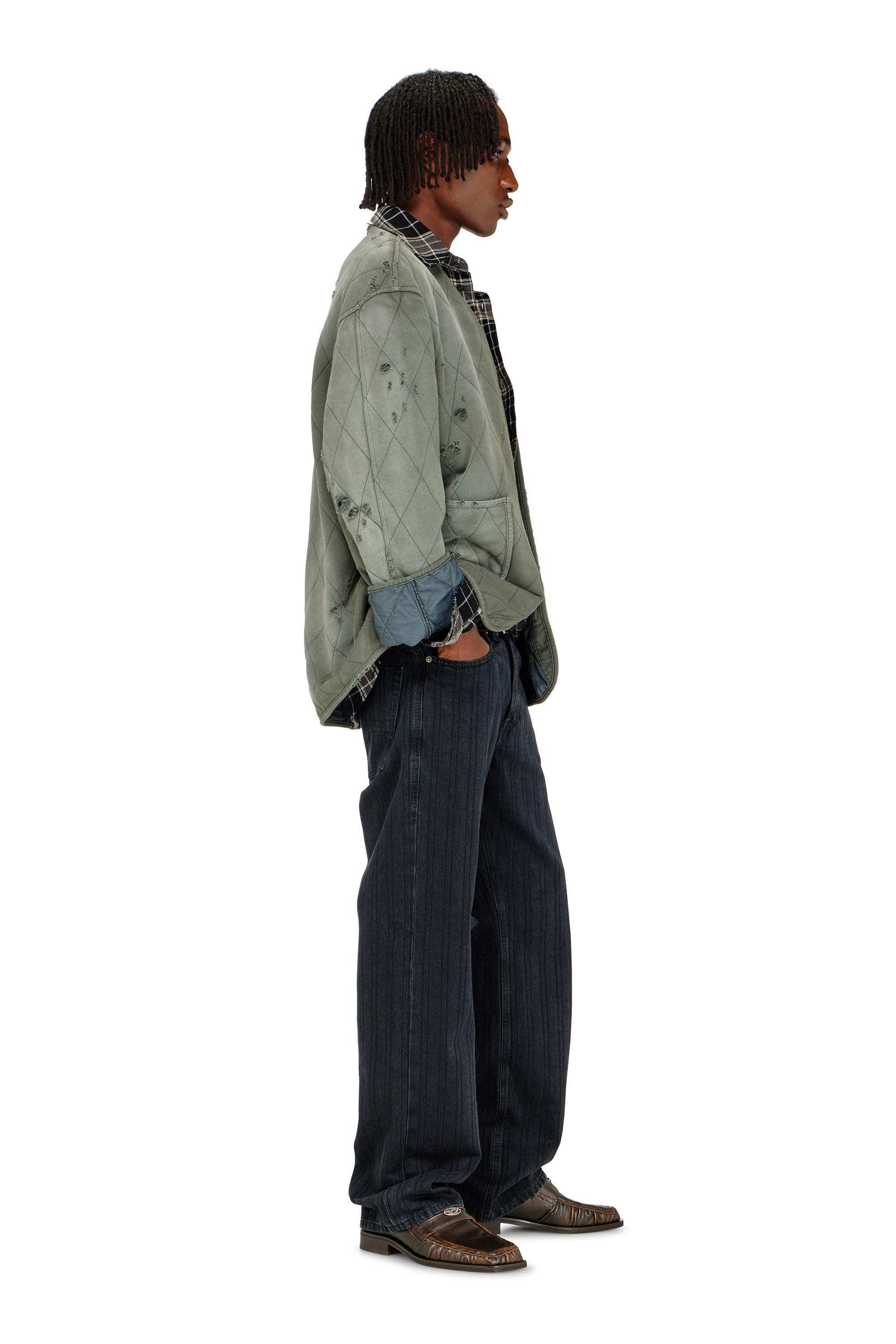 Diesel - Relaxed Jeans 1980 D-Eeper 09Q12 Uomo, Nero/Grigio scuro - Image 2