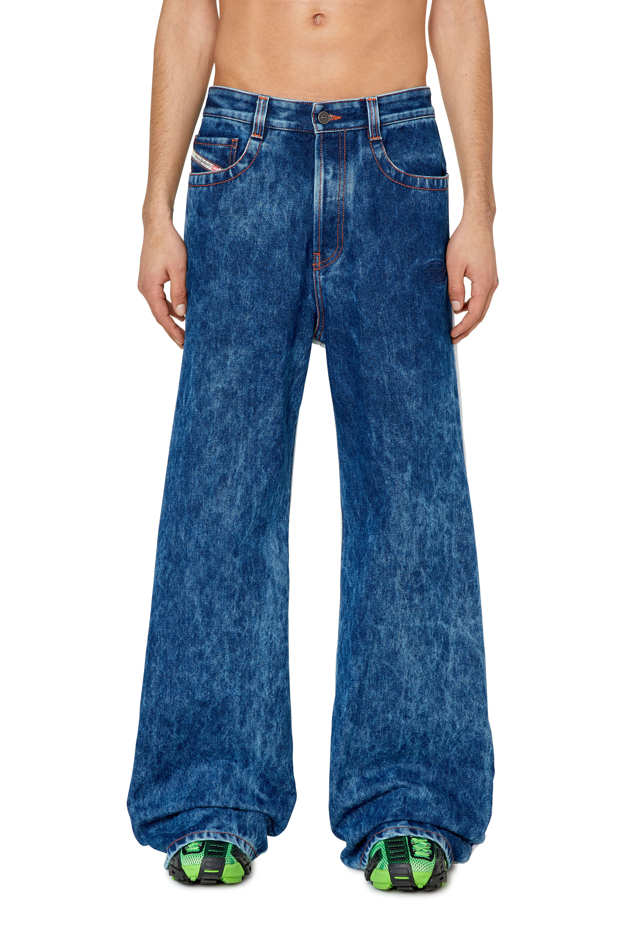 Diesel - D-Riser 0EMAD Straight Jeans, Blu Scuro - Image 1