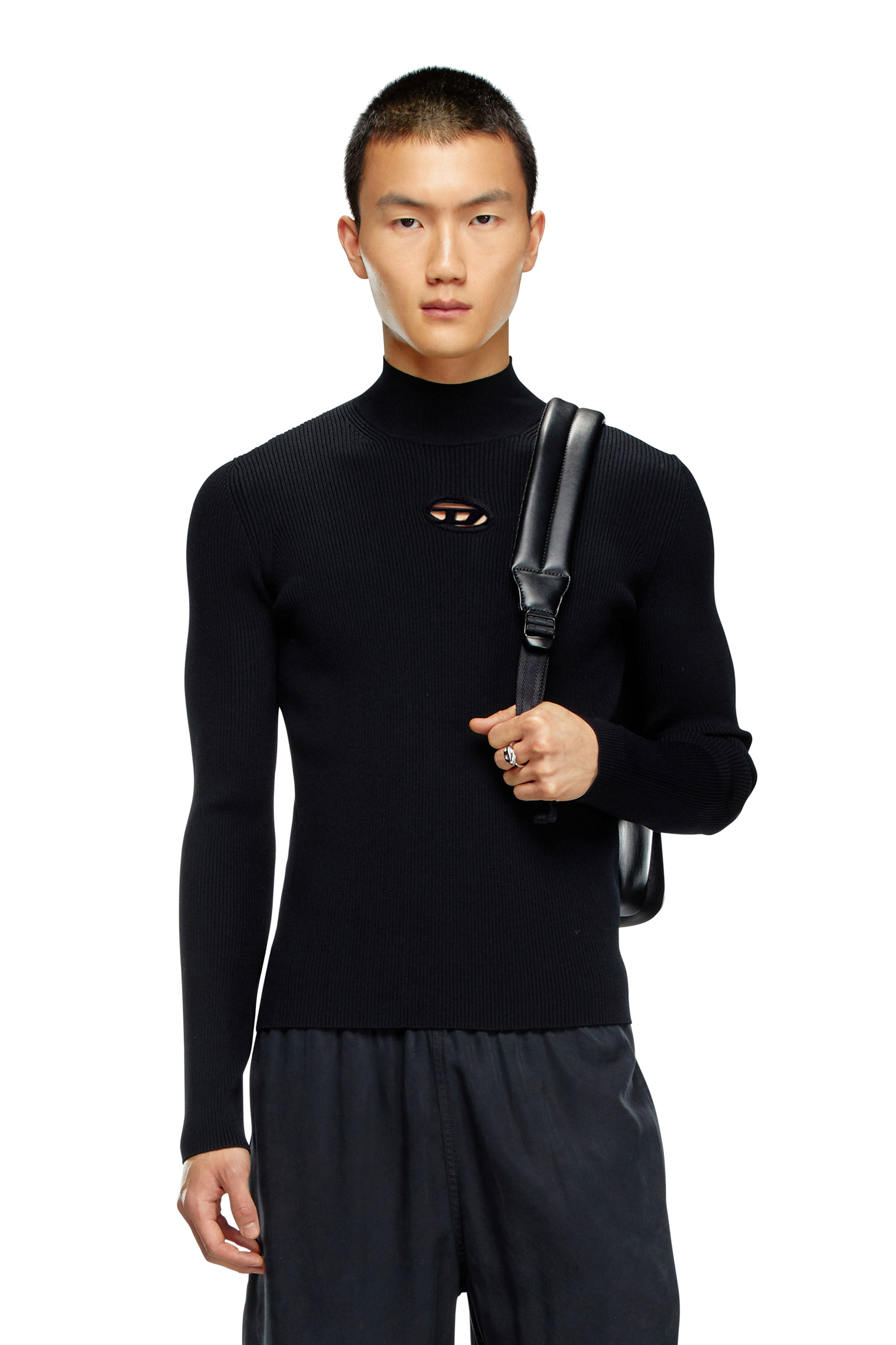 Diesel - K-ZACKARY, Maglia a lupetto con Oval D Uomo in Nero - 1