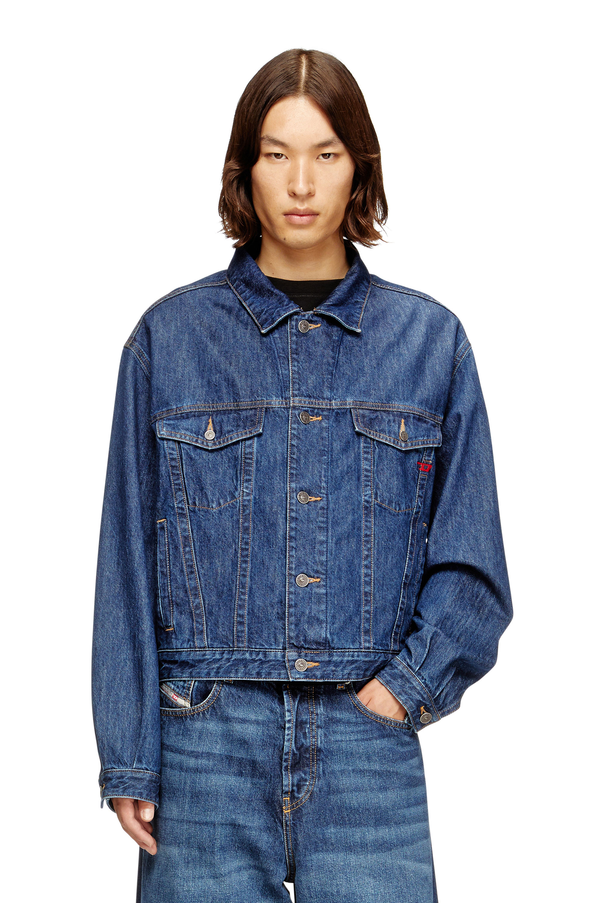 Diesel - D-RANGER, Giacca trucker in denim DNA Unisex in Blu - 1