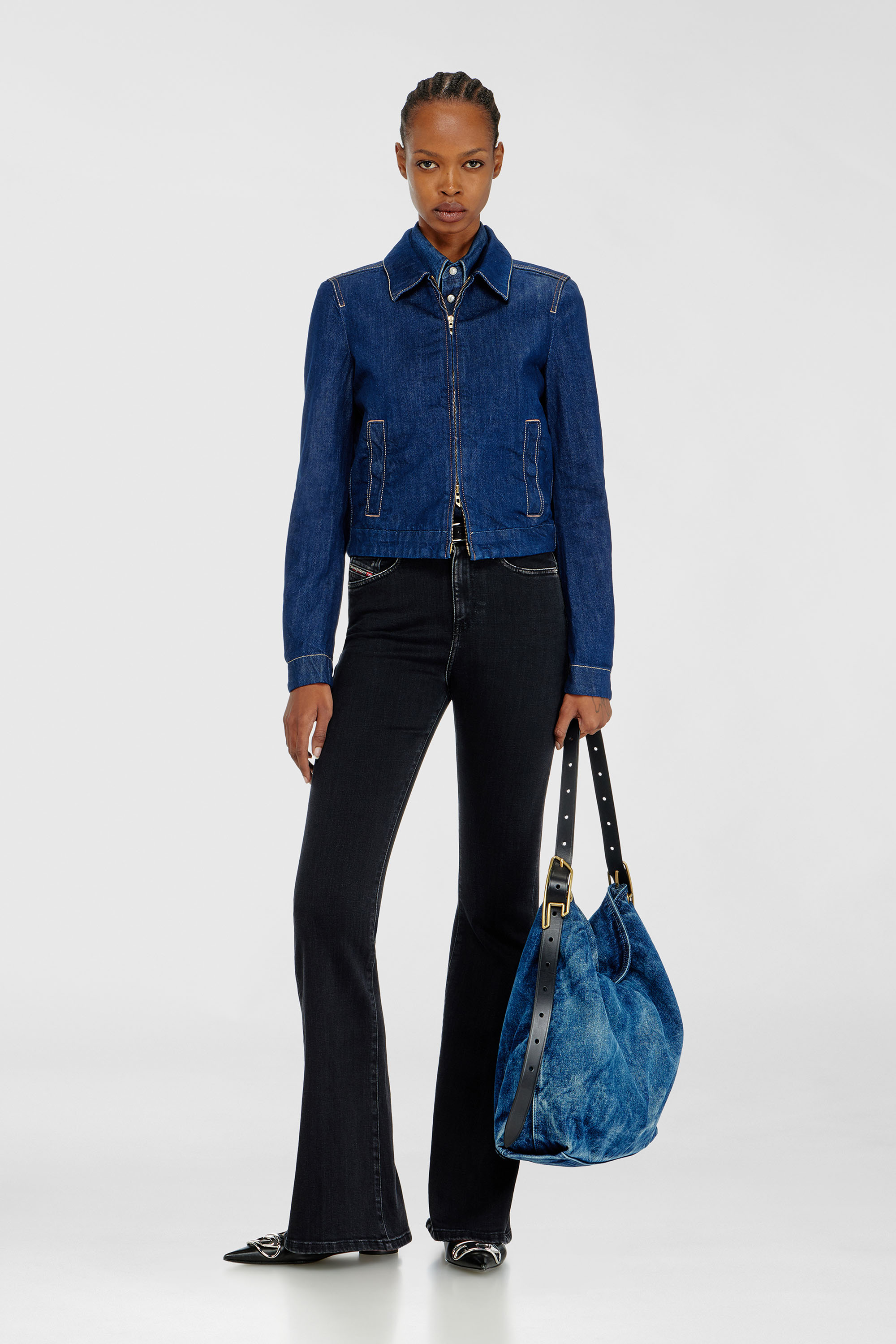 Diesel - DE-CORB, Giacca coach in denim rinse Donna in Blu - 1