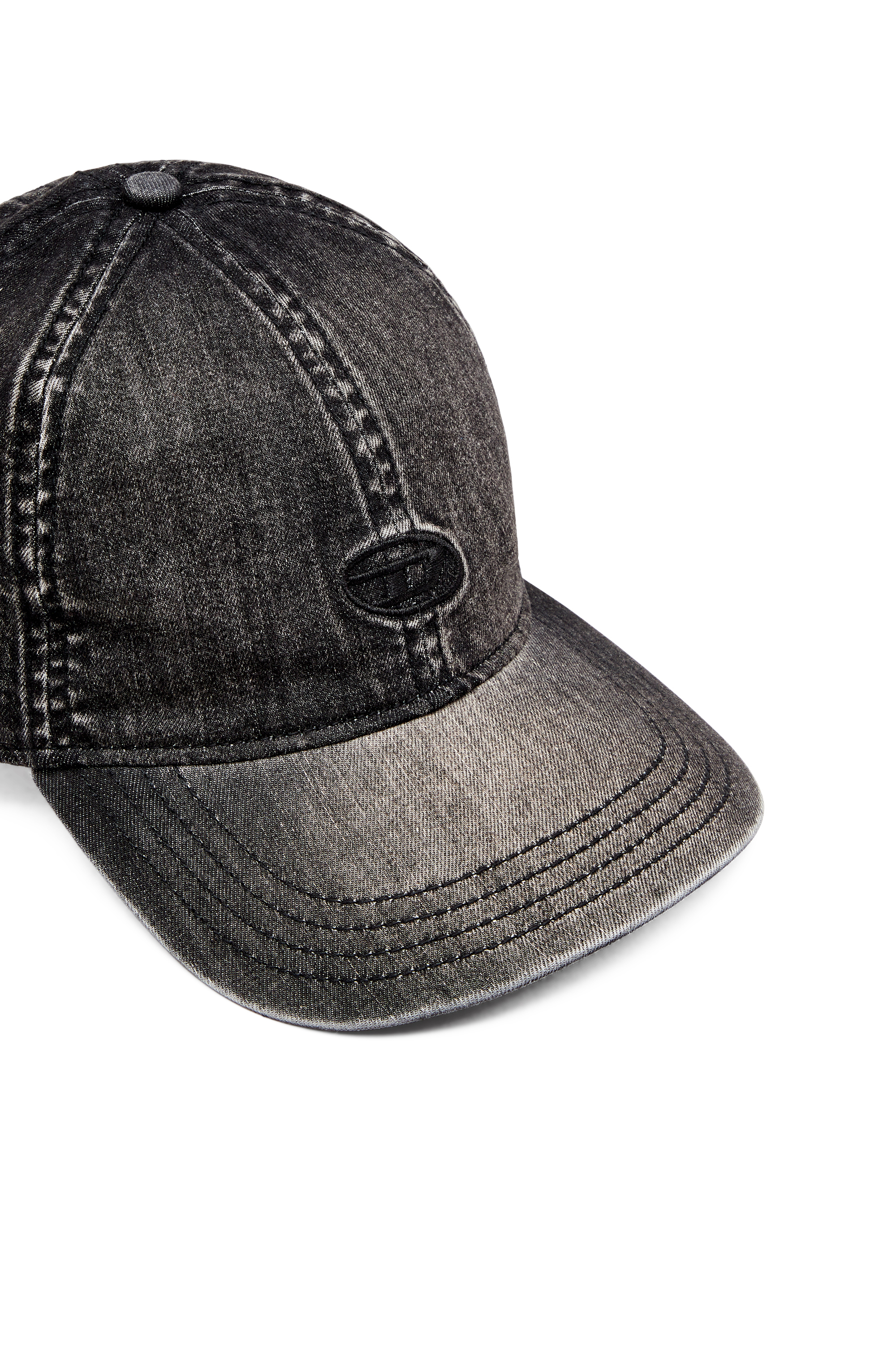 Diesel - C-GABLE-BLACK, Light black stretch denim cap Uomo in Nero - 4