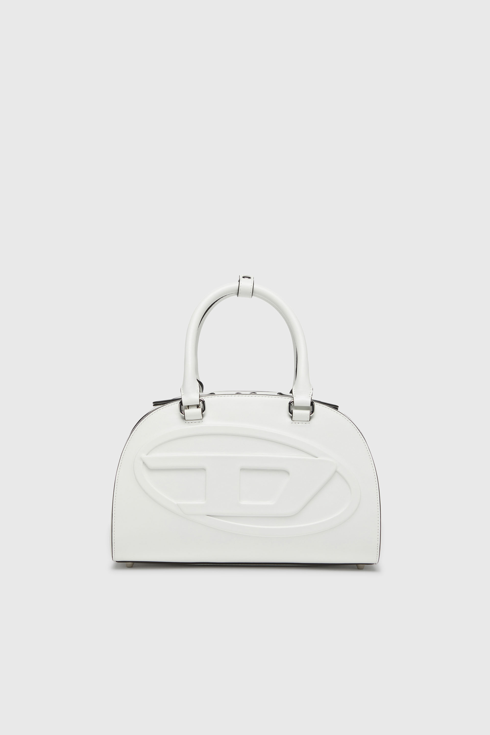 Diesel - 1DR DOME TOP HANDLE, 1DR Dome-Borsa bowling in pelle Donna in Bianco - 1