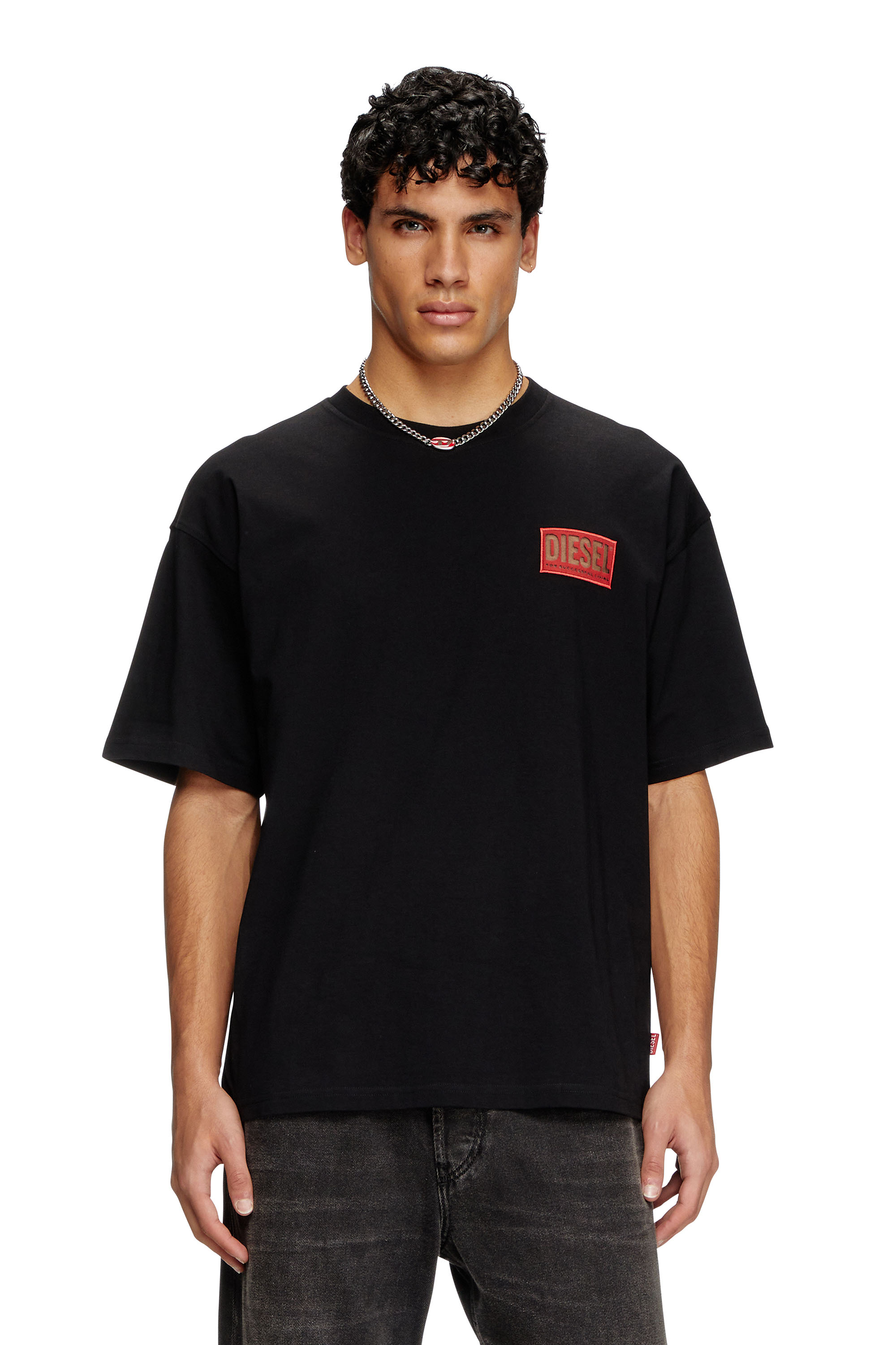 Diesel - T-BOXT-R31, T-shirt con patch logo Uomo in Nero - 3