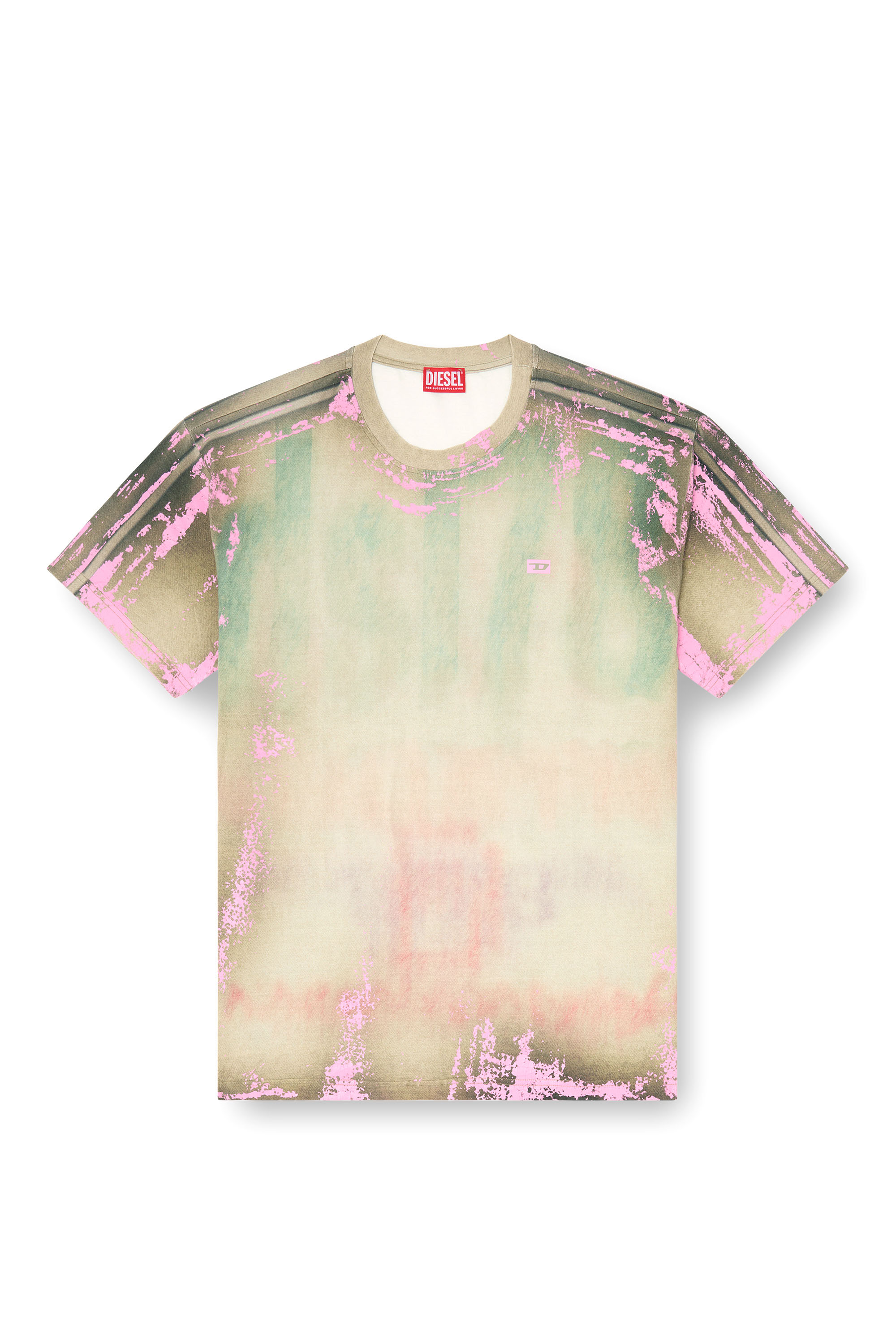 Diesel - T-FILMY-SHO, T-shirt in jersey effetto pelle craquel&eacute; Uomo in Multicolor - 3
