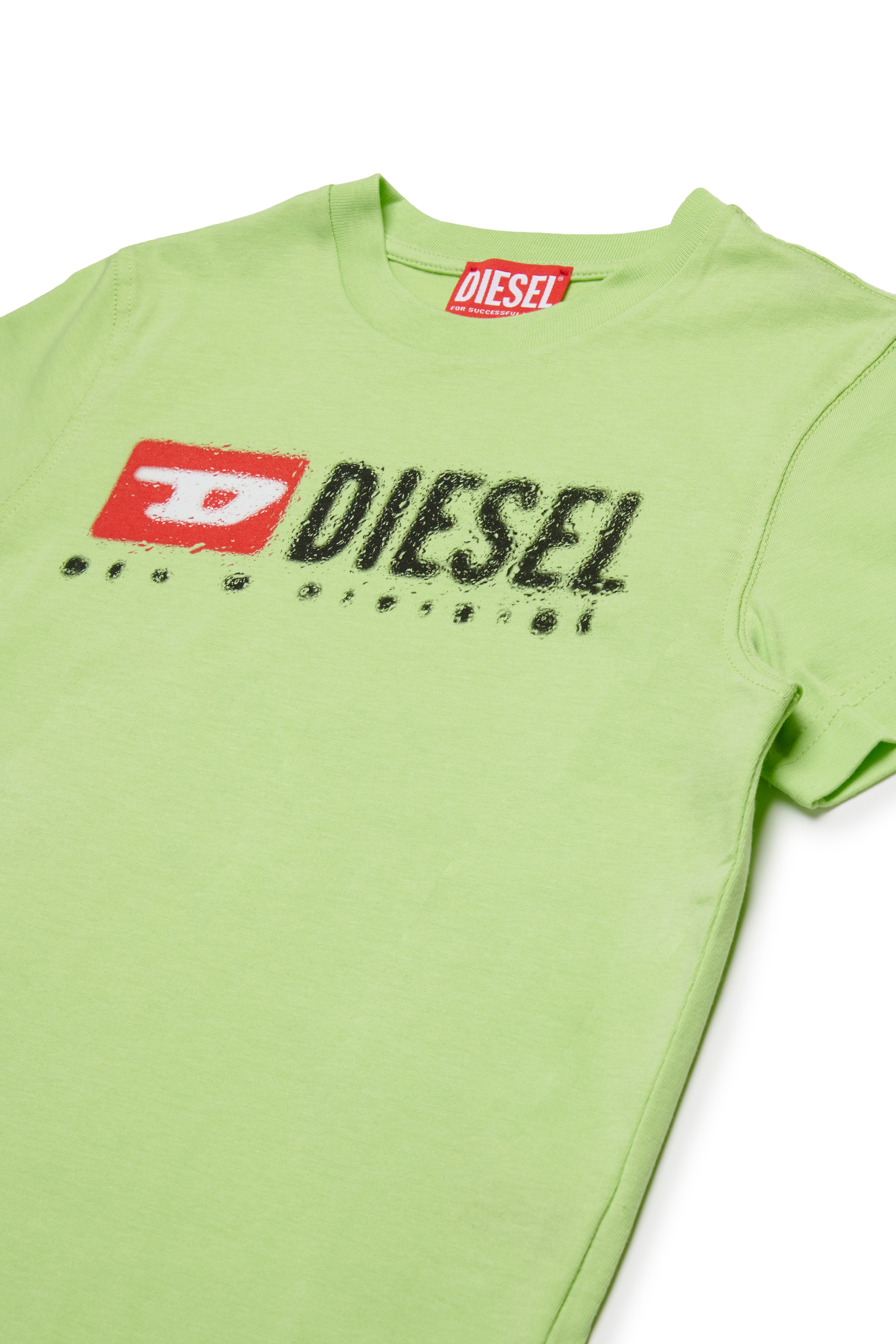 Diesel - TADJUSTK14, T-shirt in cotone con logo stampato Uomo in Verde - 3