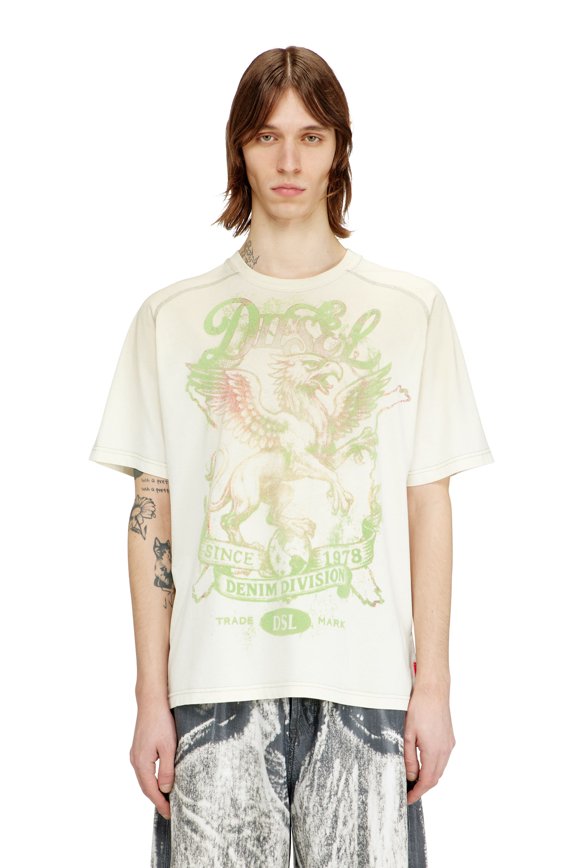 Diesel - T-GRIFFO, T-shirt con stampa grifone Uomo in Multicolor - 1