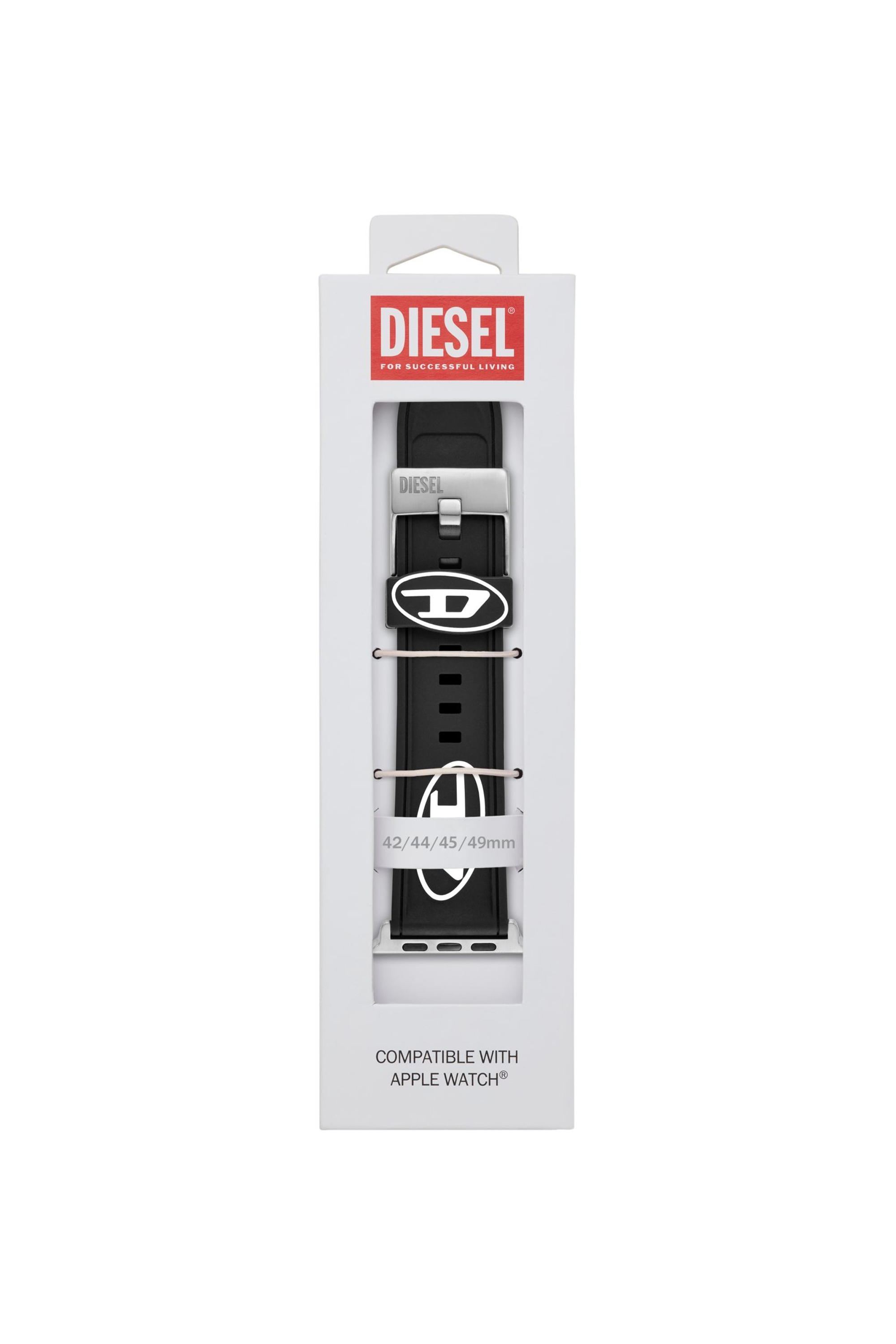 Diesel - DSS0018, Uomo Cinturino in silicone per Apple watch®, 42/44/45/49mm in Nero - Image 3