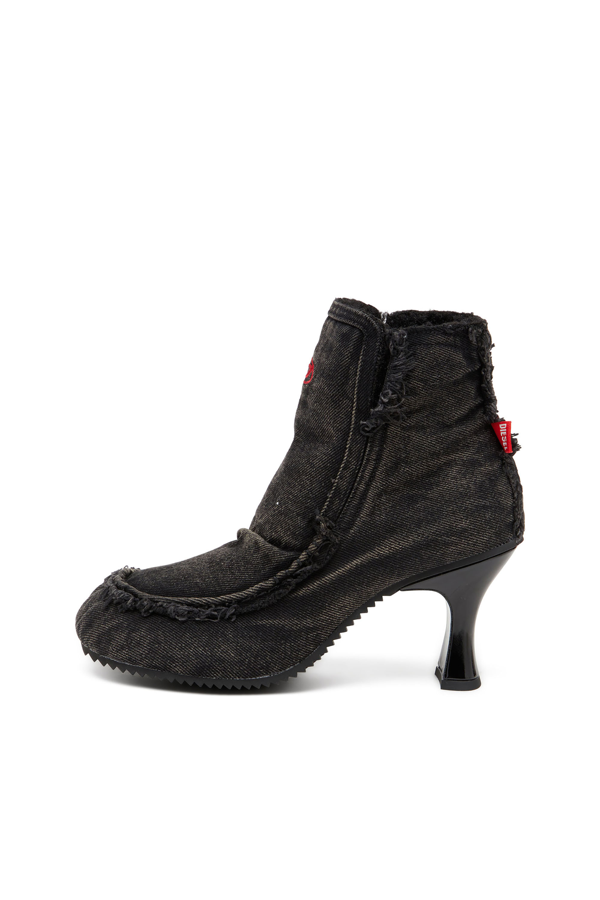 Diesel - D-WOODSTOCK HEEL AB, D-Woodstock - Stivali in denim con tacco Donna in Nero - 3