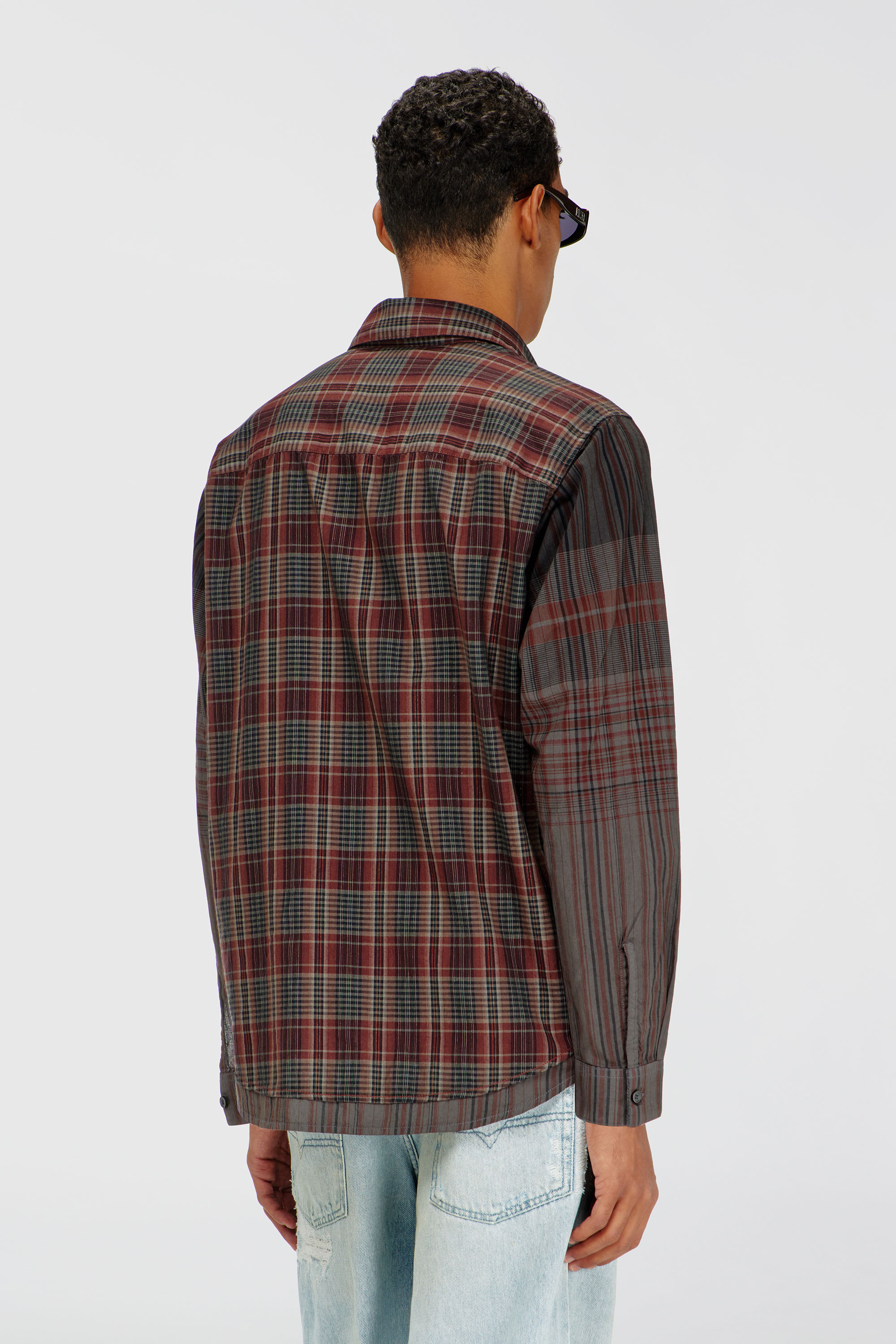 Diesel - S-TEN, Camicia in flanella a quadri metallizzati Uomo in Multicolor - 4