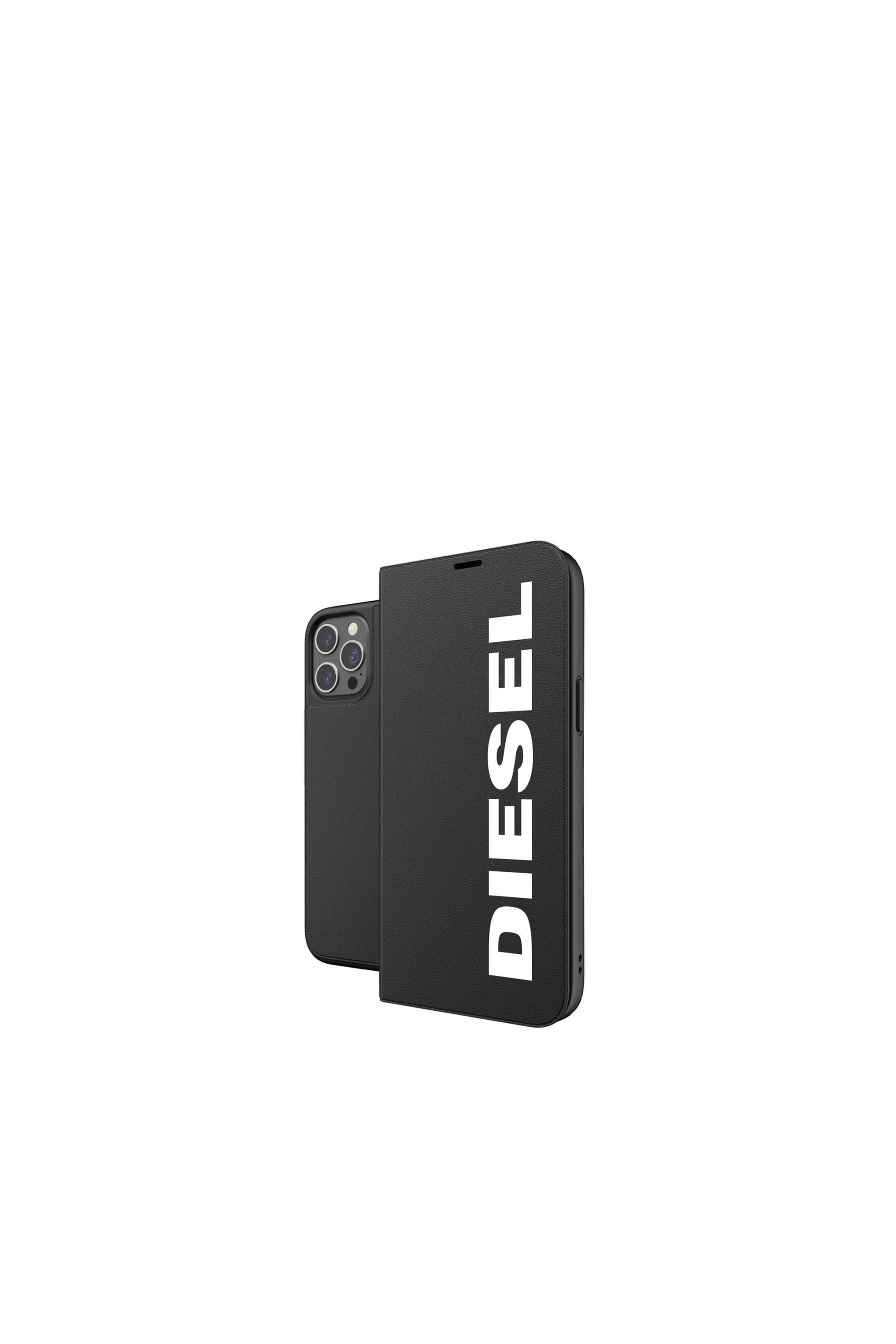 Diesel - 42486 BOOKLET CASE, Custodia a portafoglio per iPhone 12/12 Pro Unisex in Nero - 1
