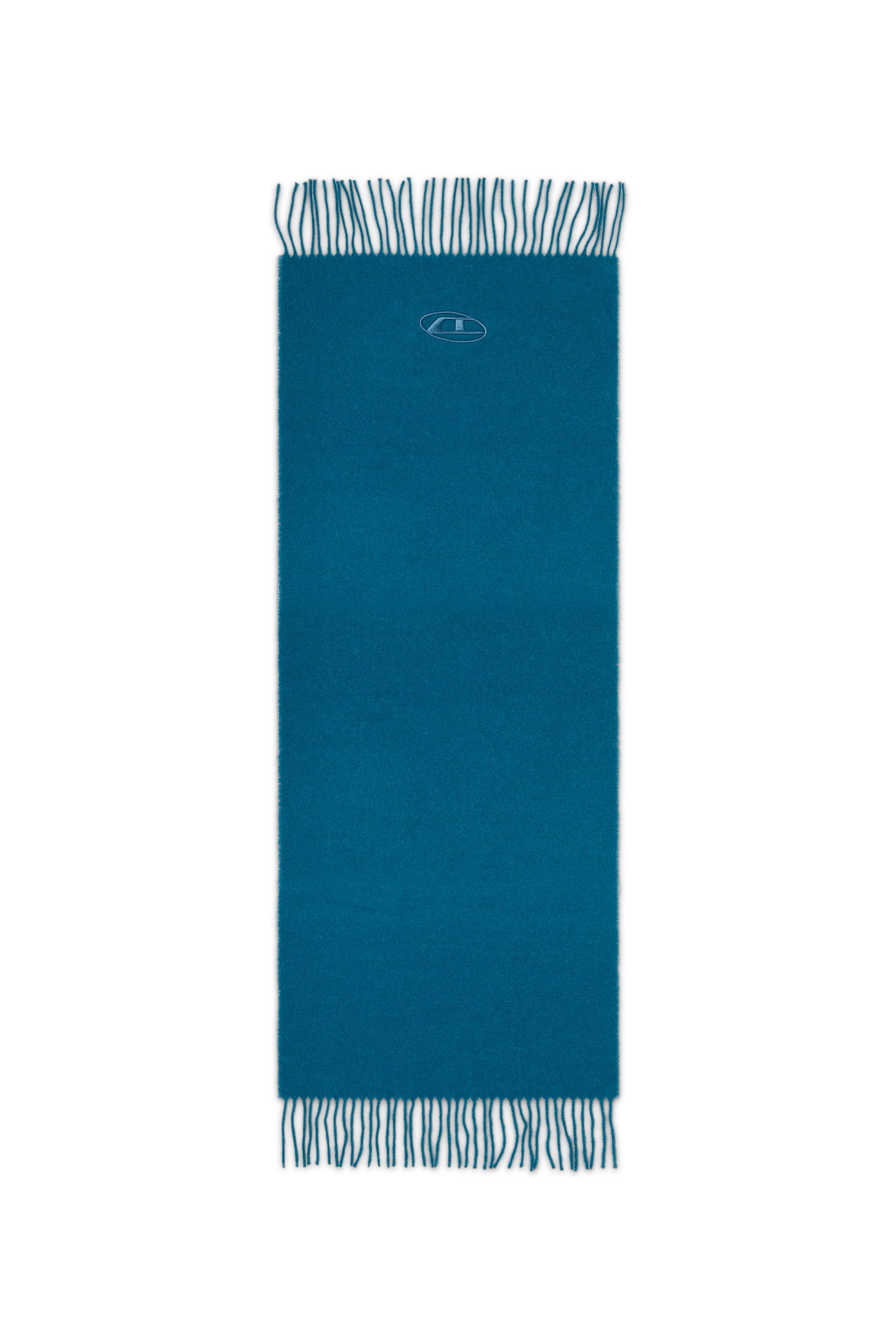 Diesel - S-IMON-D-LONG, Sciarpa in misto lana con bordi frangiati Uomo in Blu - 2