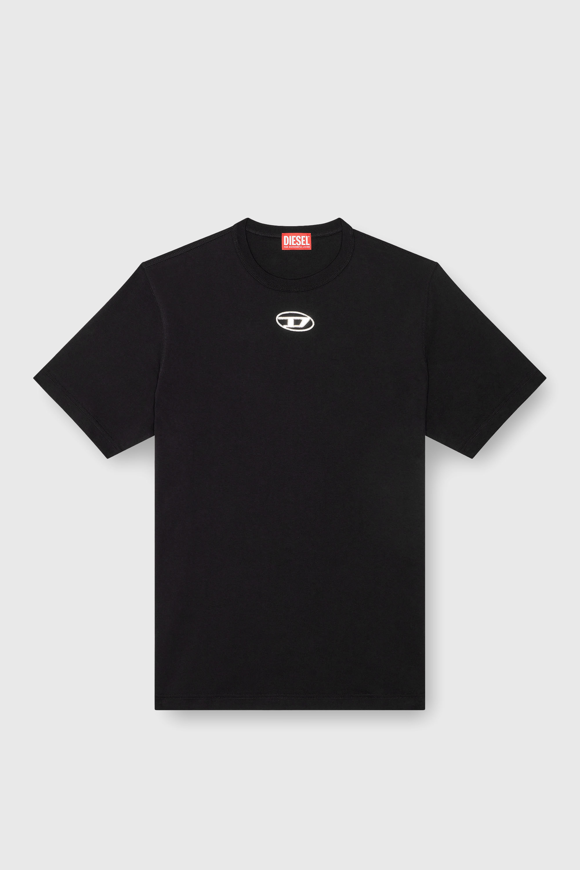 Diesel - T-ADJUST-OD, T-shirt con Oval D metallica Uomo in Nero - 2