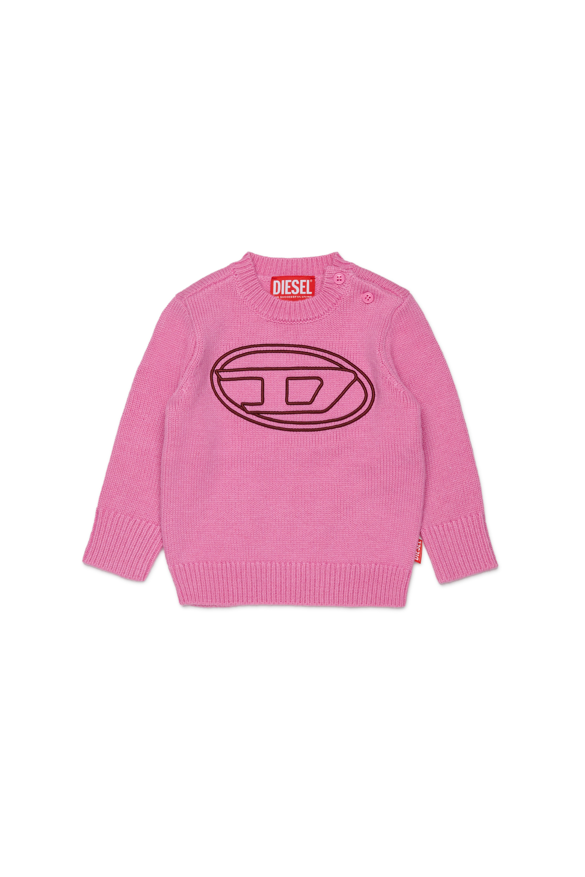 Diesel - KOMYB, Maglia in cachemire con grande Oval D Uomo in Rosa - 1