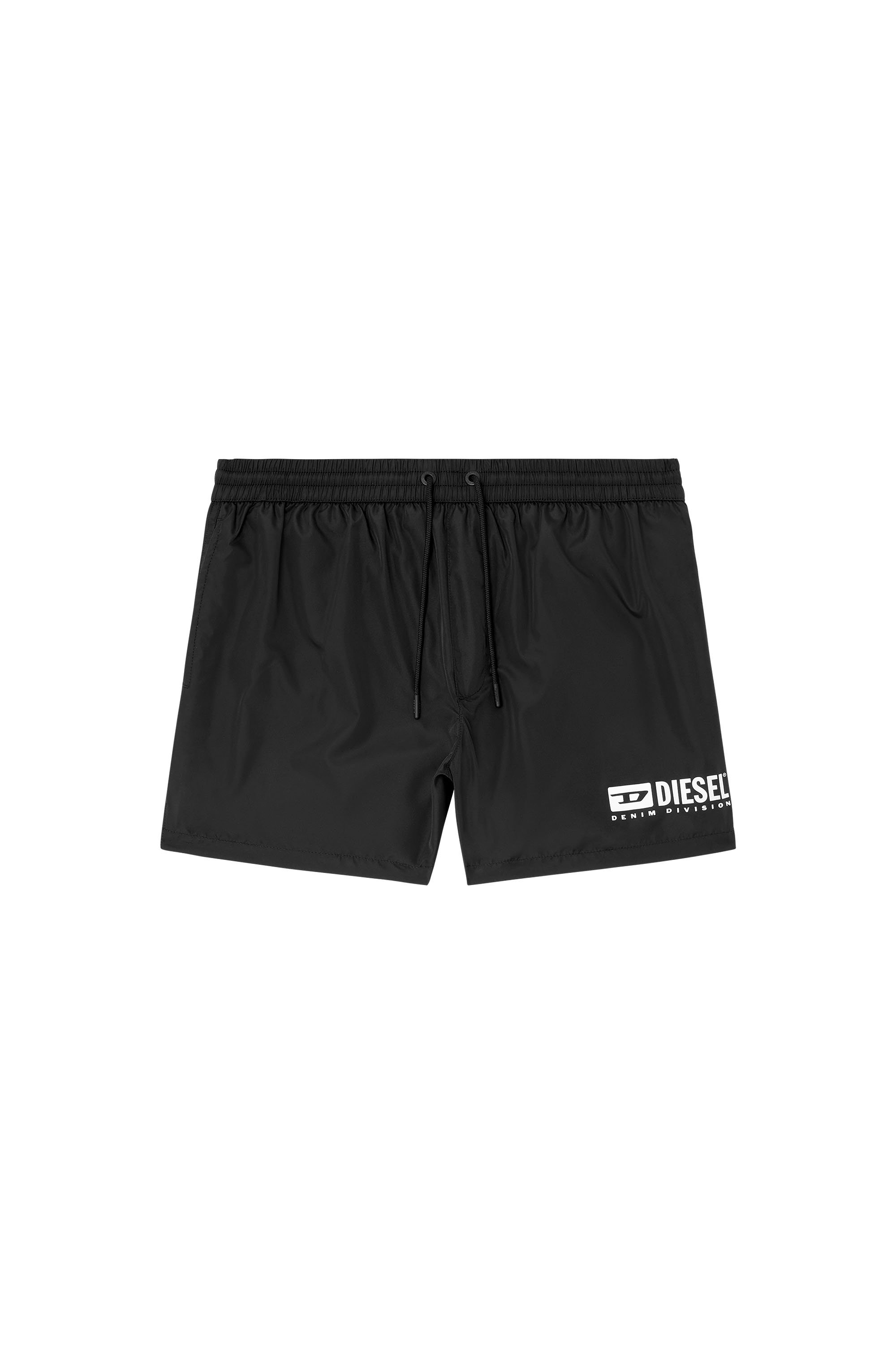 Diesel - KEN-37-D-BOX, Pantaloncini da mare con stampa logo Uomo in Nero - 4