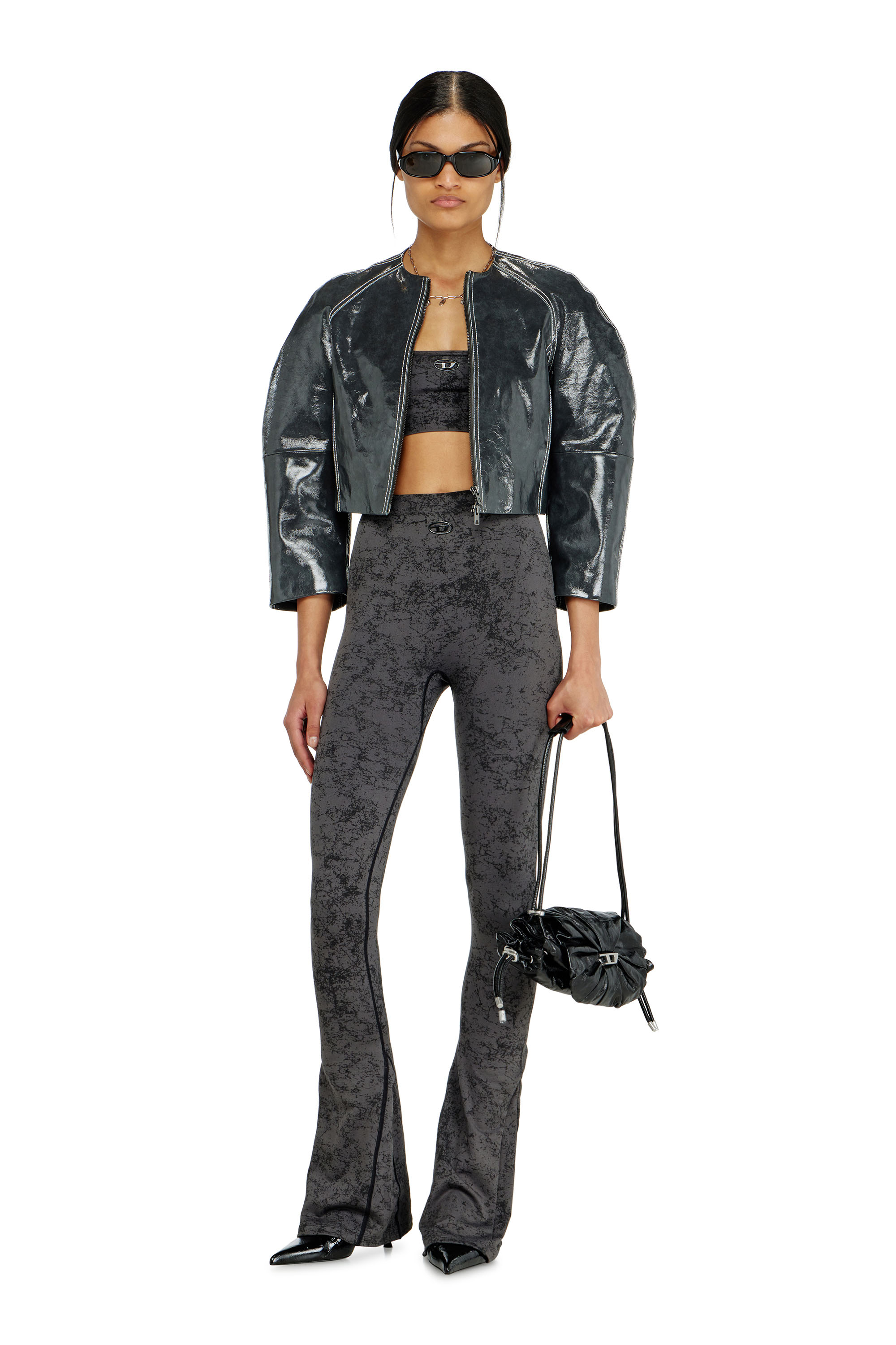 Diesel - HELLA-UTLT, Reggiseno sportivo con stampa utility Donna in Grigio - 4