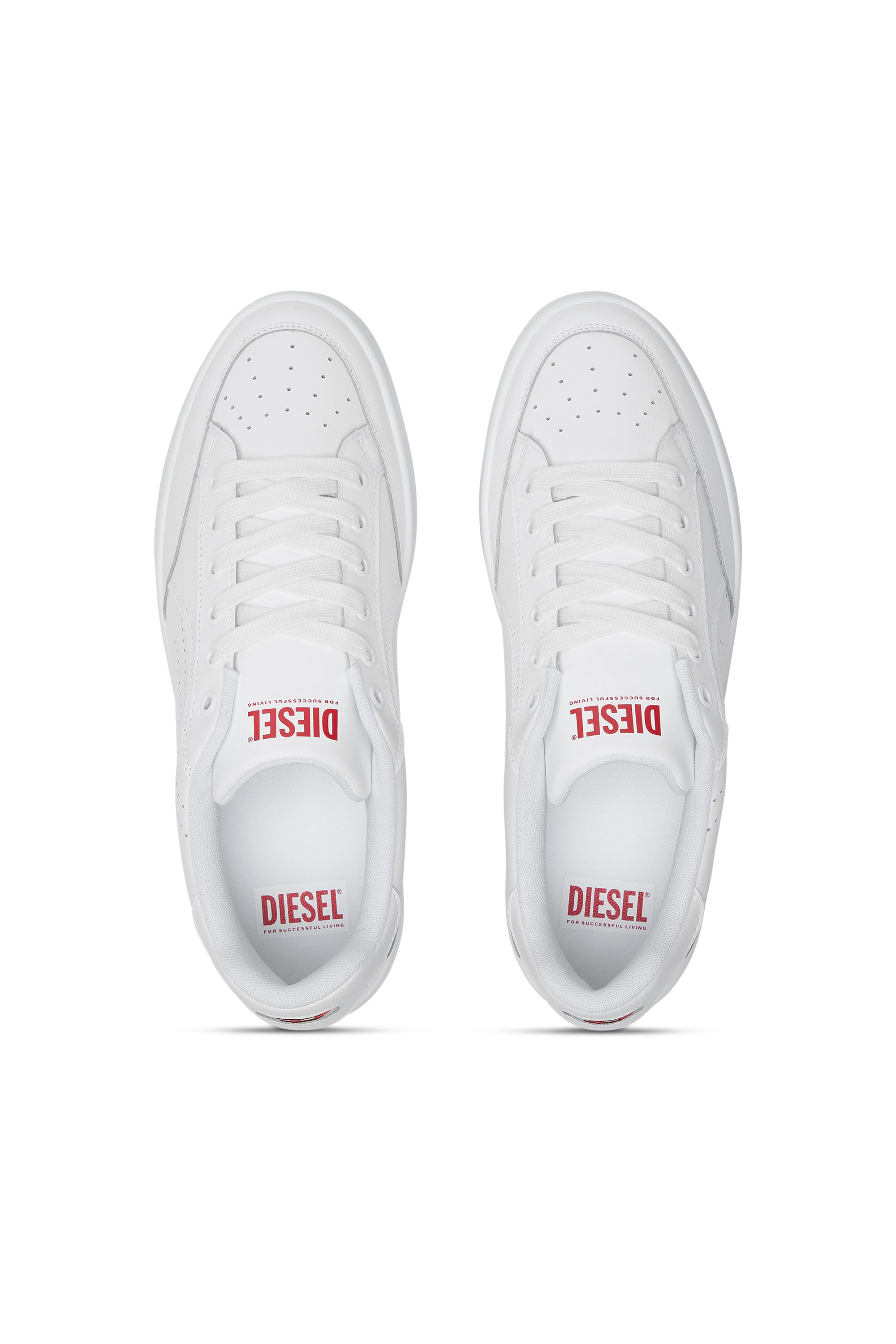 Diesel - S-DAKOTA LOW W, Sneaker in pelle con logo perforato Donna in Bianco - 5