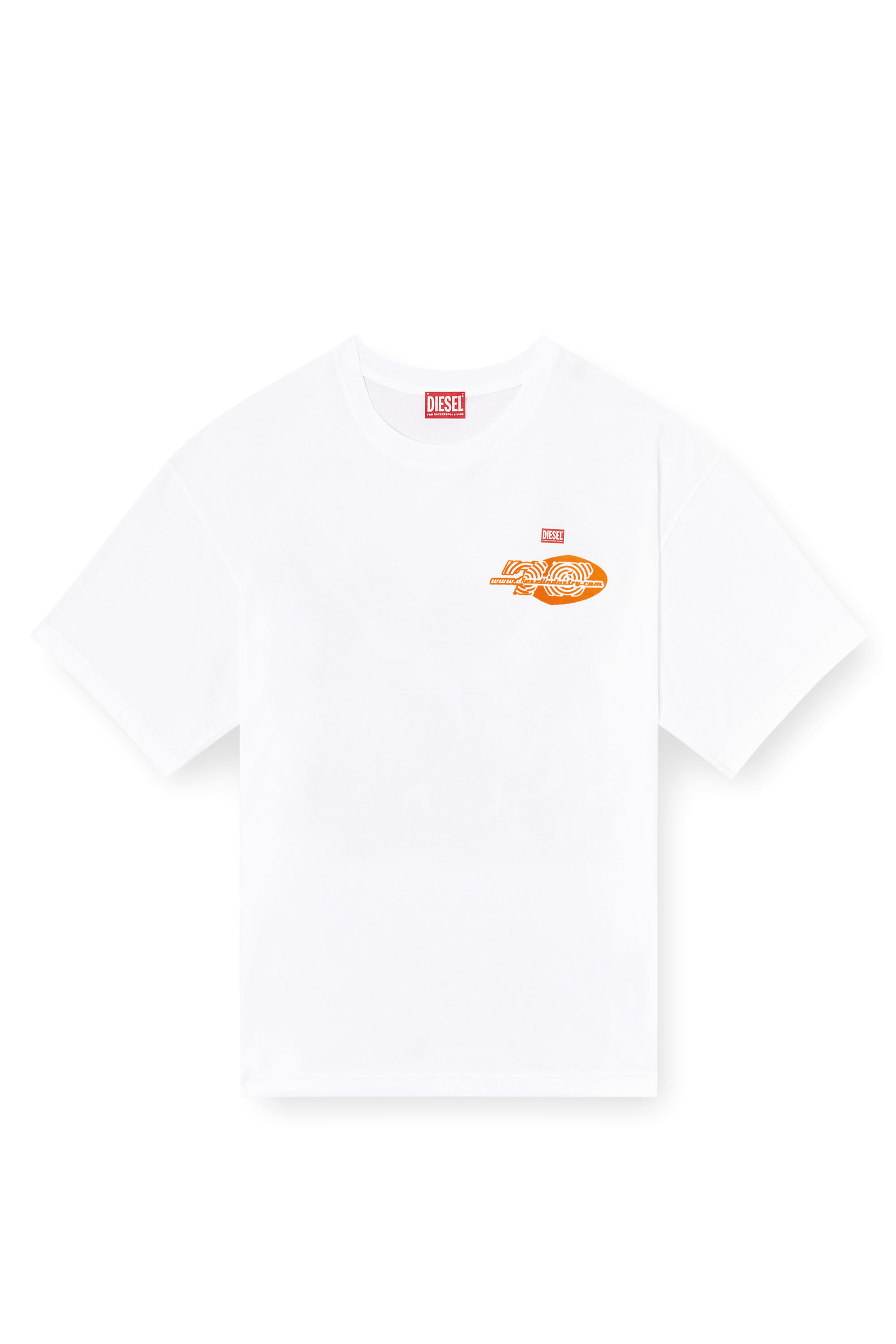 Diesel - T-BOXT-T23, T-shirt in cotone con stampa grafica Uomo in Bianco - 3