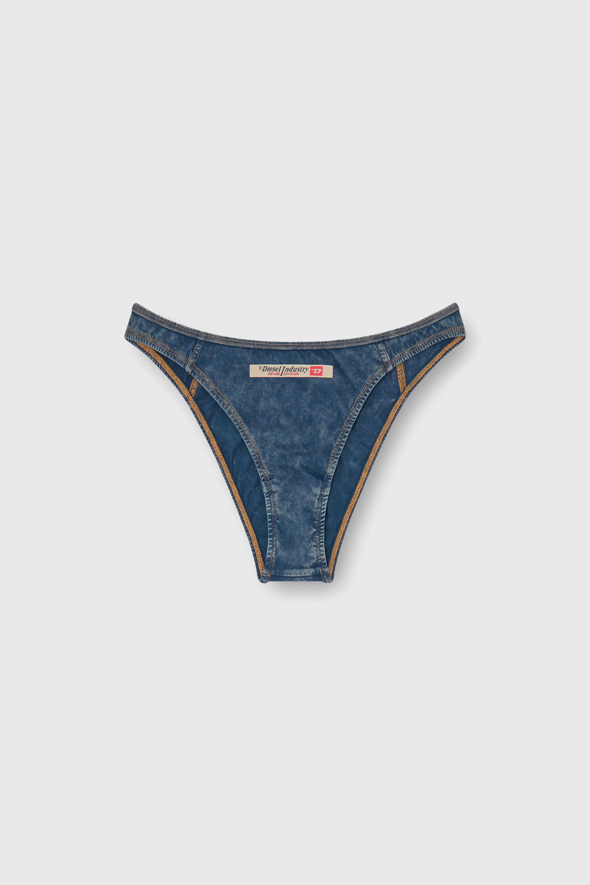 Diesel - AILEEN-DNM, Slip brasiliano in cotone effetto denim Donna in Blu - 2
