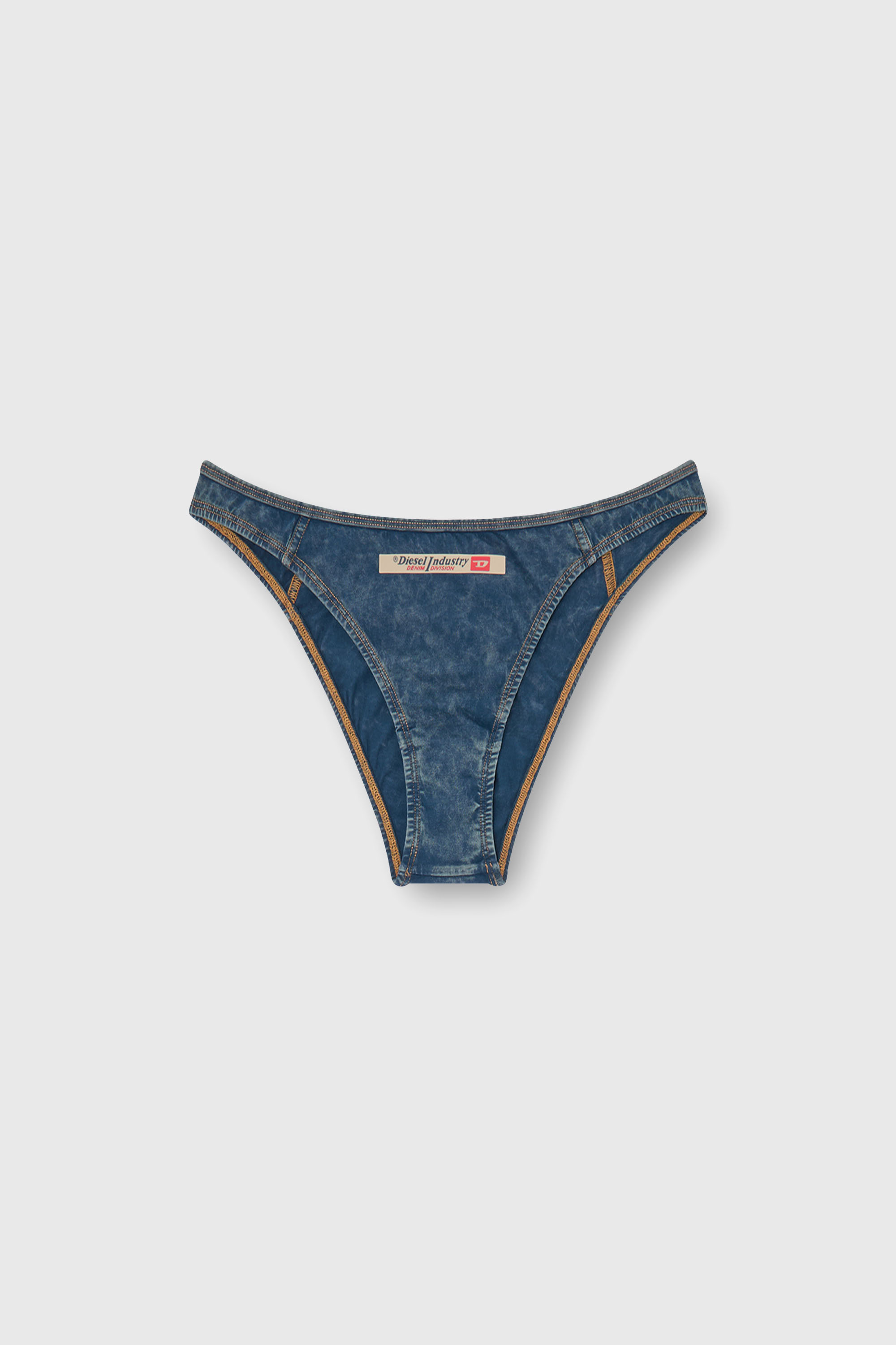 Diesel - AILEEN-DNM, Slip brasiliano in cotone effetto denim Donna in Blu - 2