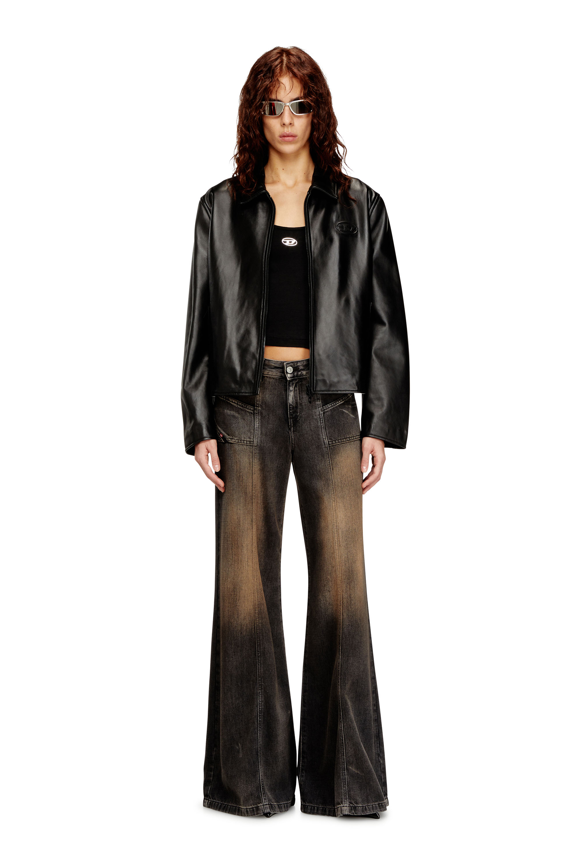 Diesel - Flare Jeans D-Akii 068TX Donna, Nero/Grigio scuro - Image 2