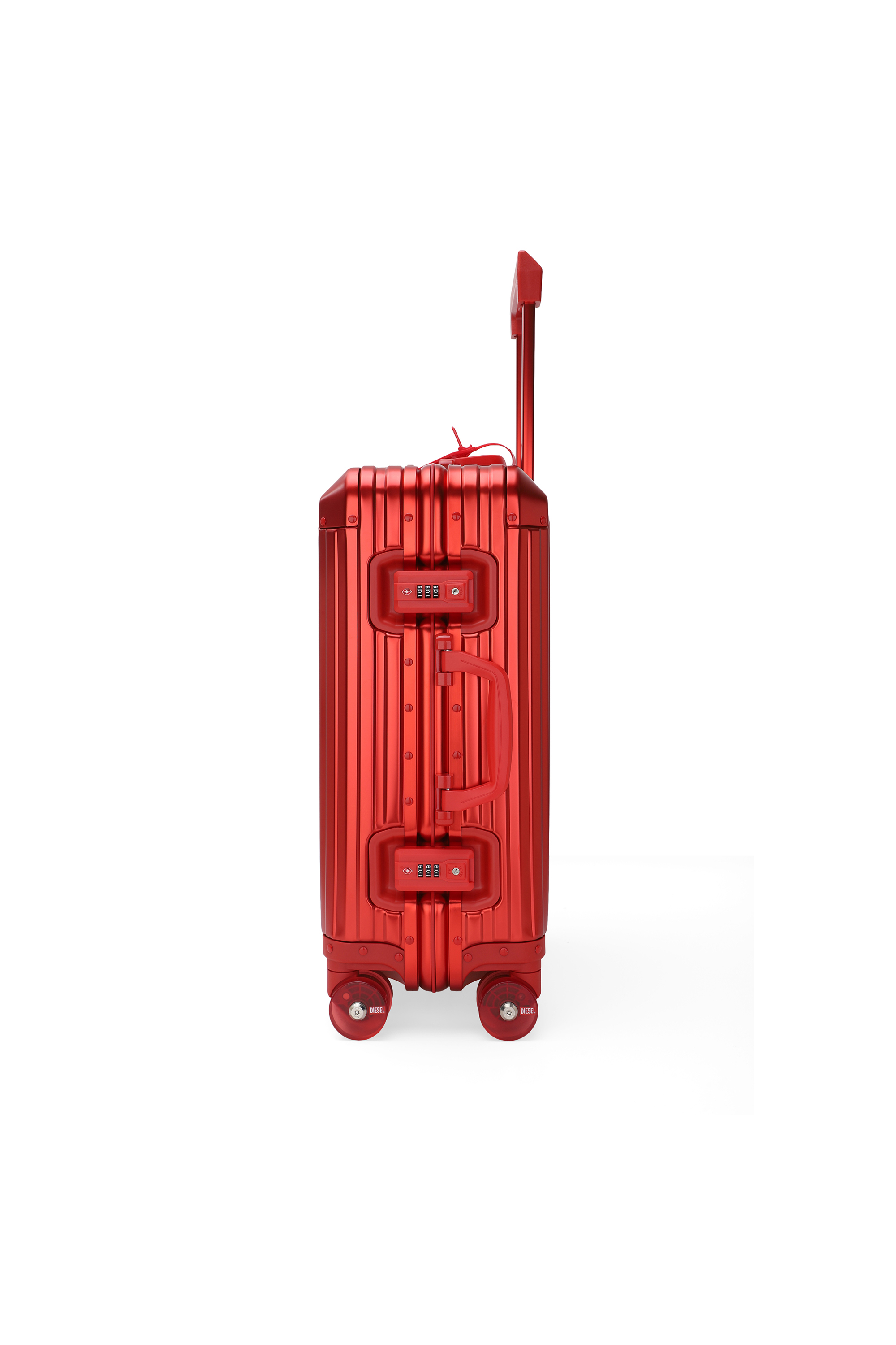 Diesel - DIESEL ALUMINUM TROLLEY- DSL002, Valigia in alluminio taglia S Unisex in Rosso - 4