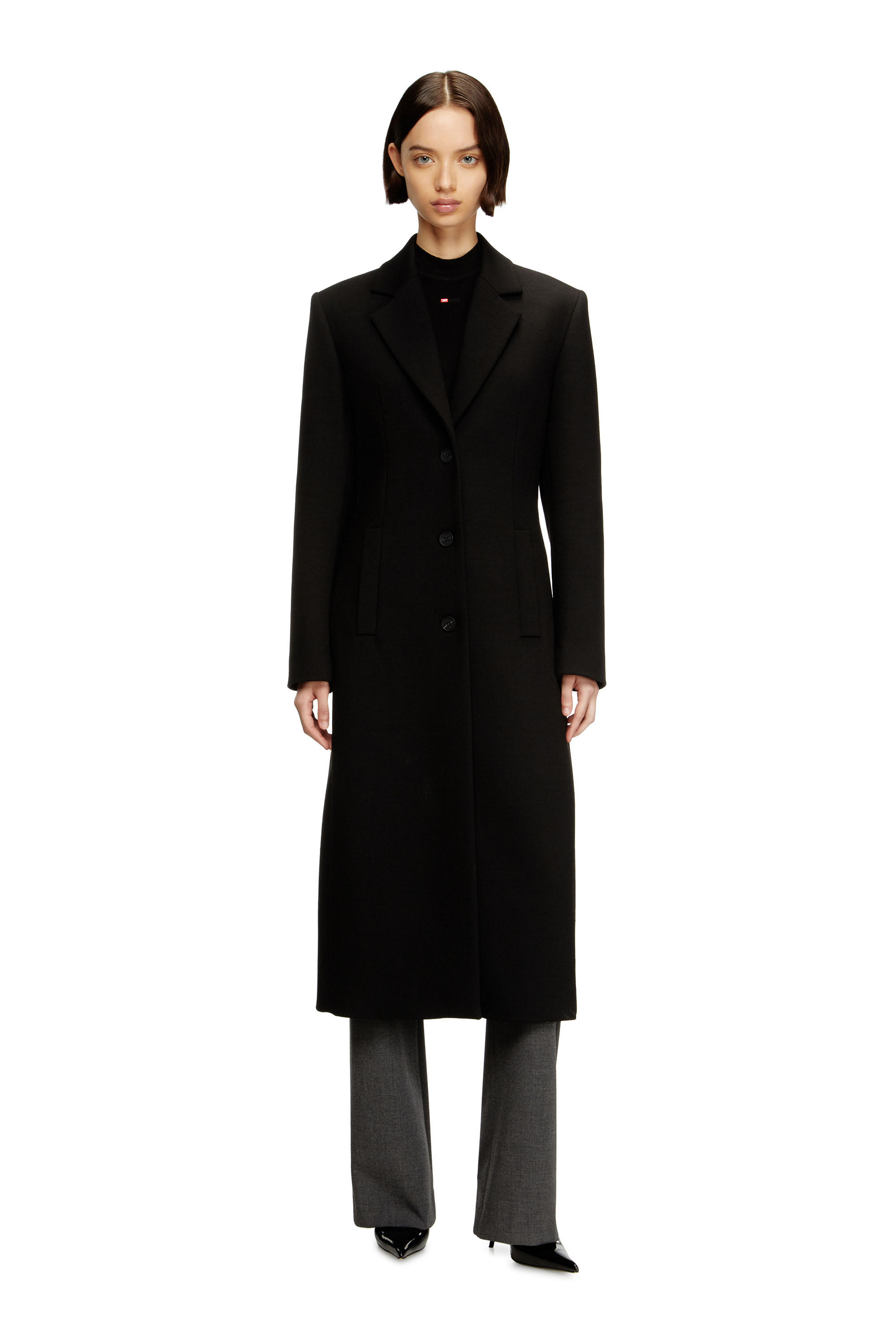Diesel - G-ALLAN, Woman's Long hourglass coat in Black - 1