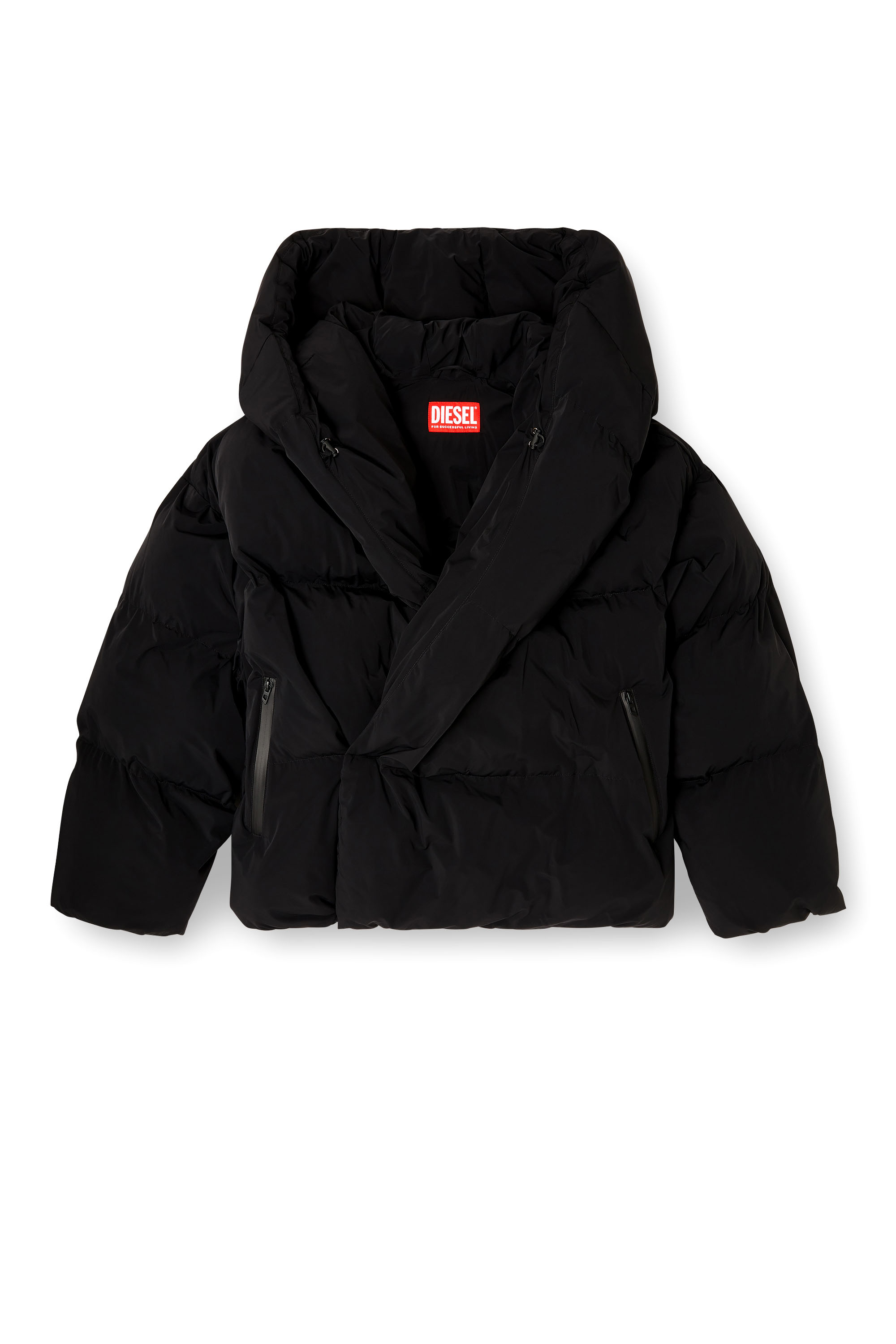 Diesel - J-SCOTTS-PADDED-A, Giacca imbottita a portafoglio in nylon stretch Uomo in Nero - 3