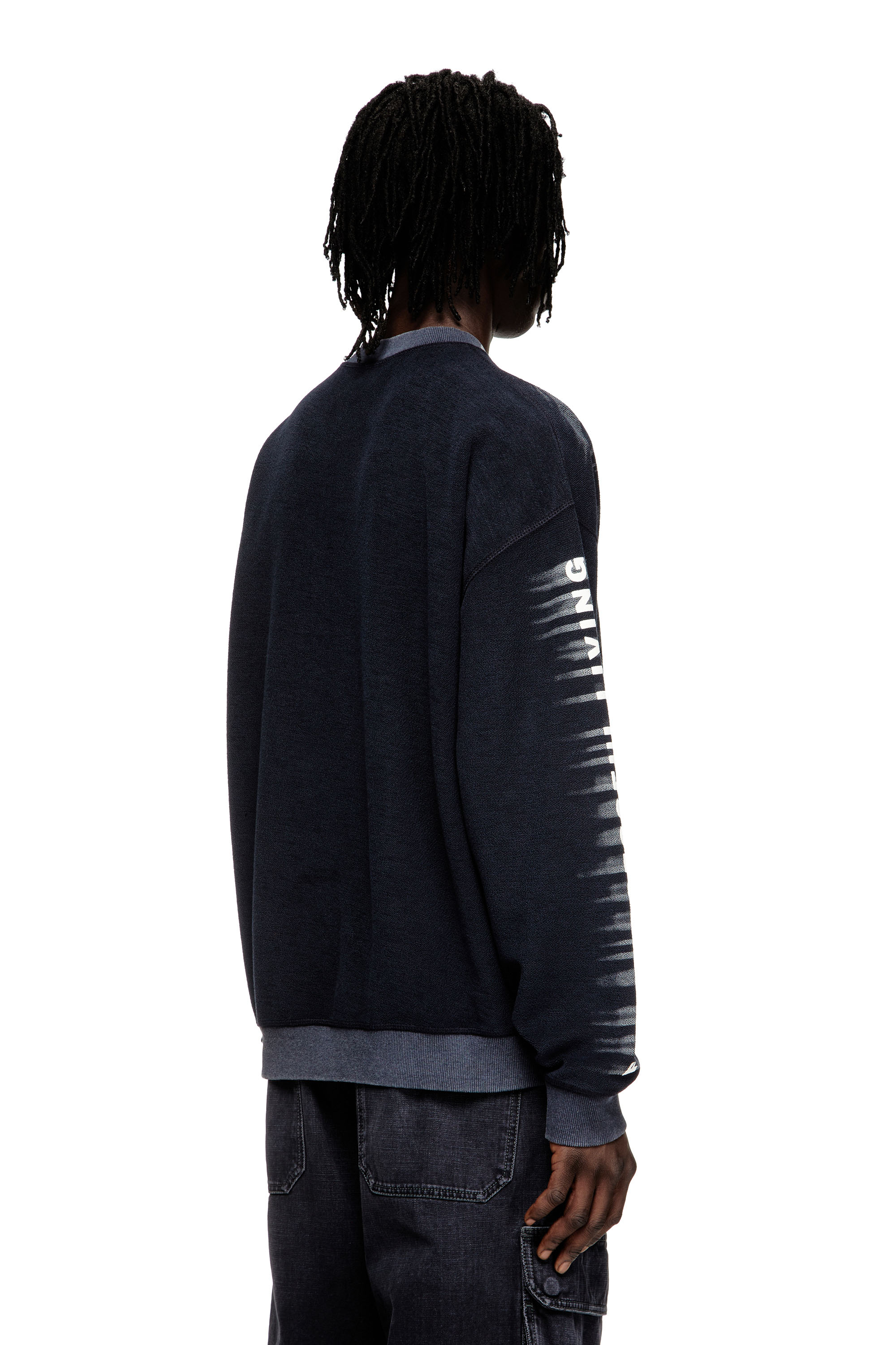 Diesel - S-BOXT-T1, Felpa in cotone con stampa Oval D Uomo in Blu - 4