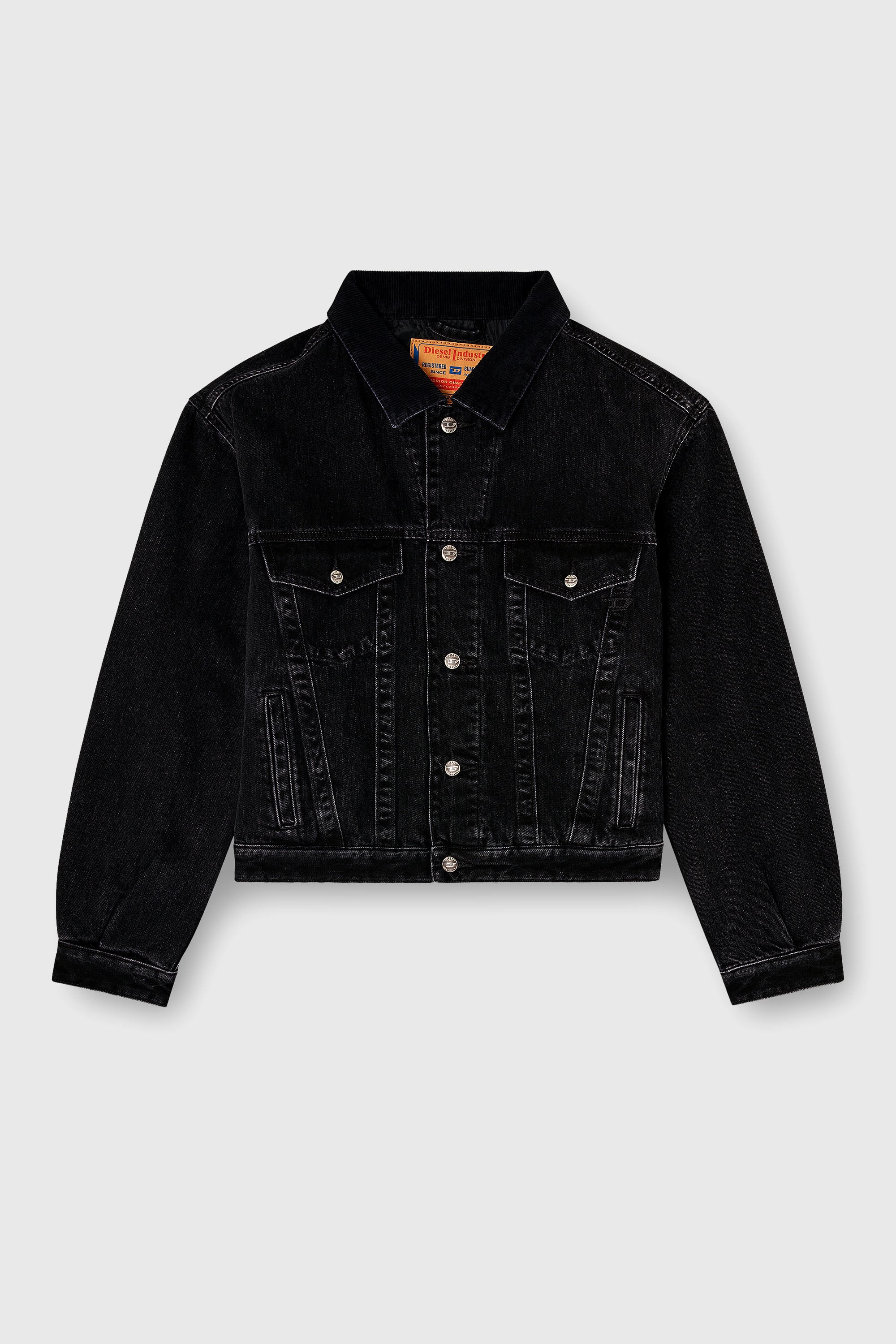 Diesel - D-RANGER-T, Giacca trucker imbottita in denim Unisex in Nero - 2