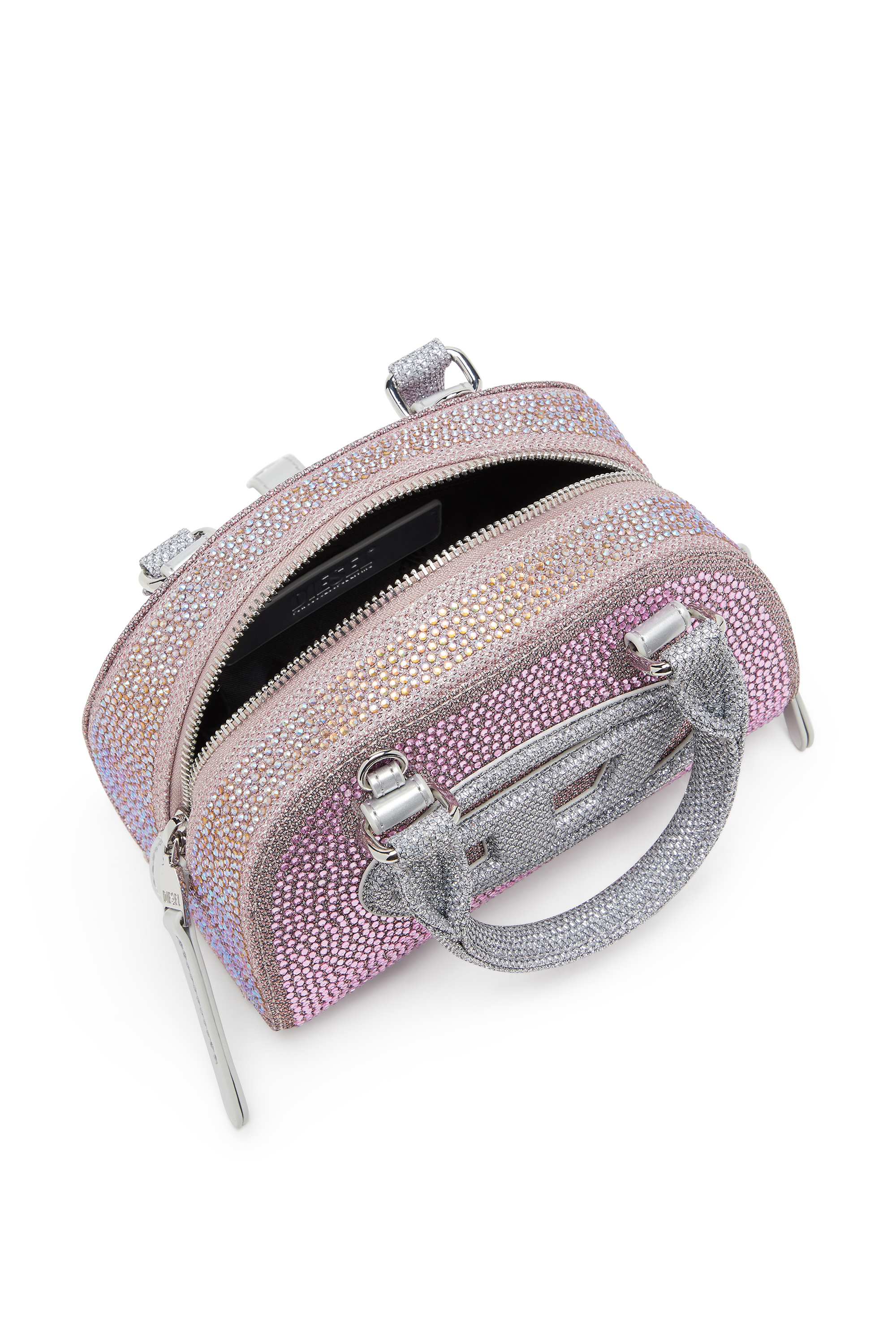 Diesel - 1DR DOME CROSSBODY, 1DR Dome - Borsa bowling piccola in crystal lurex Donna in Rosa - 3
