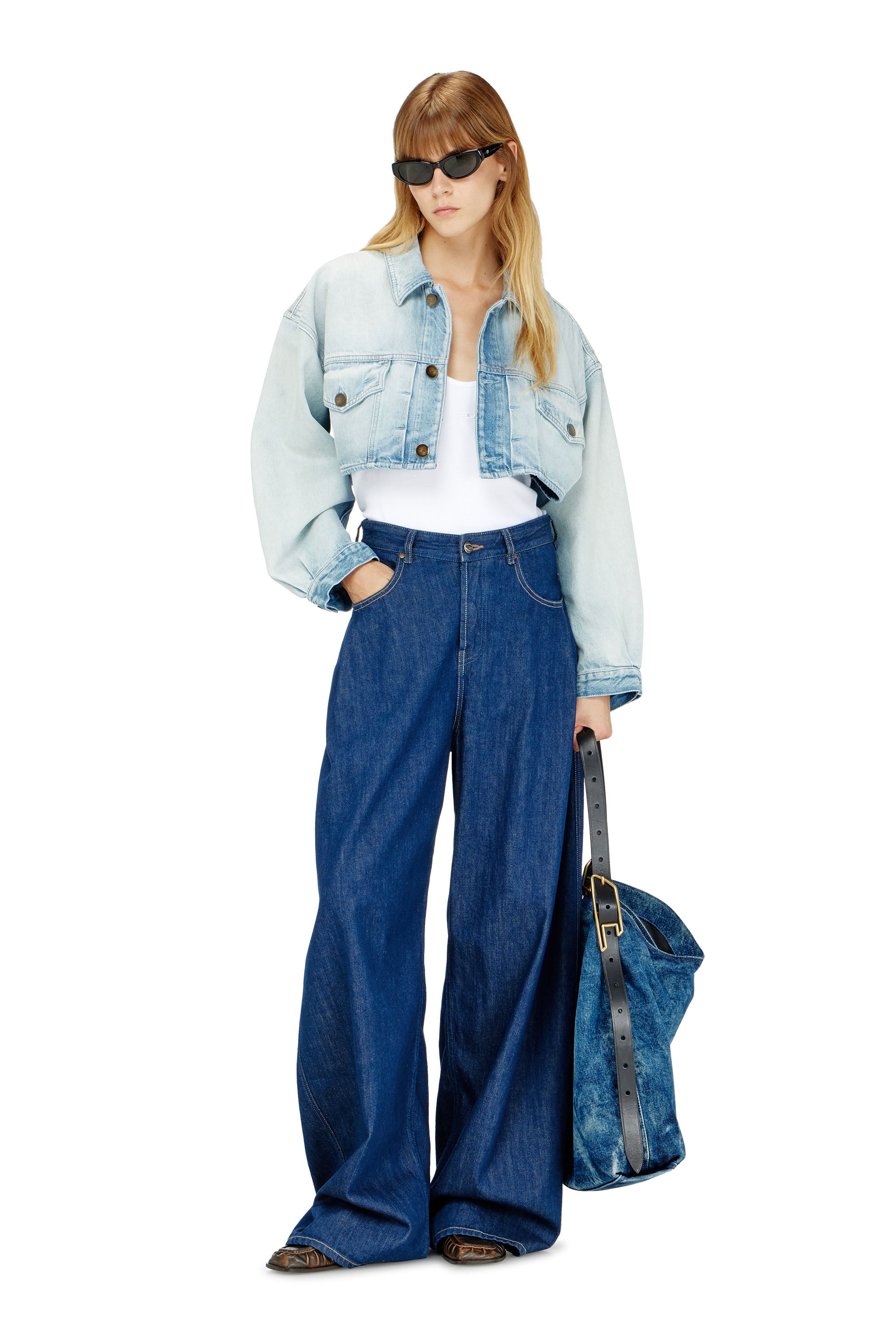 Diesel - T-IPSYA-LKDS, Canotta a costine con Oval D Donna in Bianco - 2