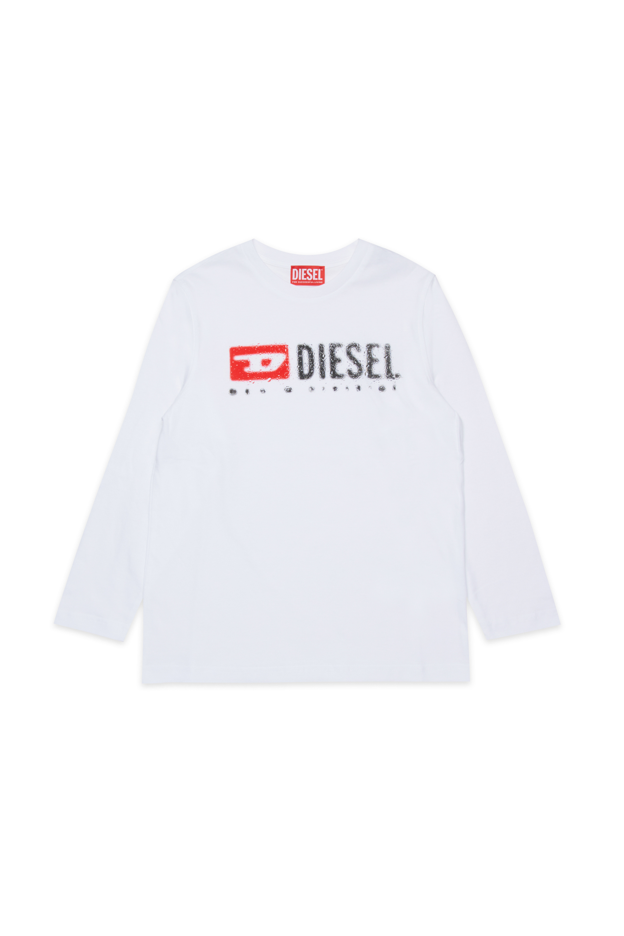 Diesel - TDROPS, T-shirt girocollo in cotone con stampa logo Uomo in Bianco - 1