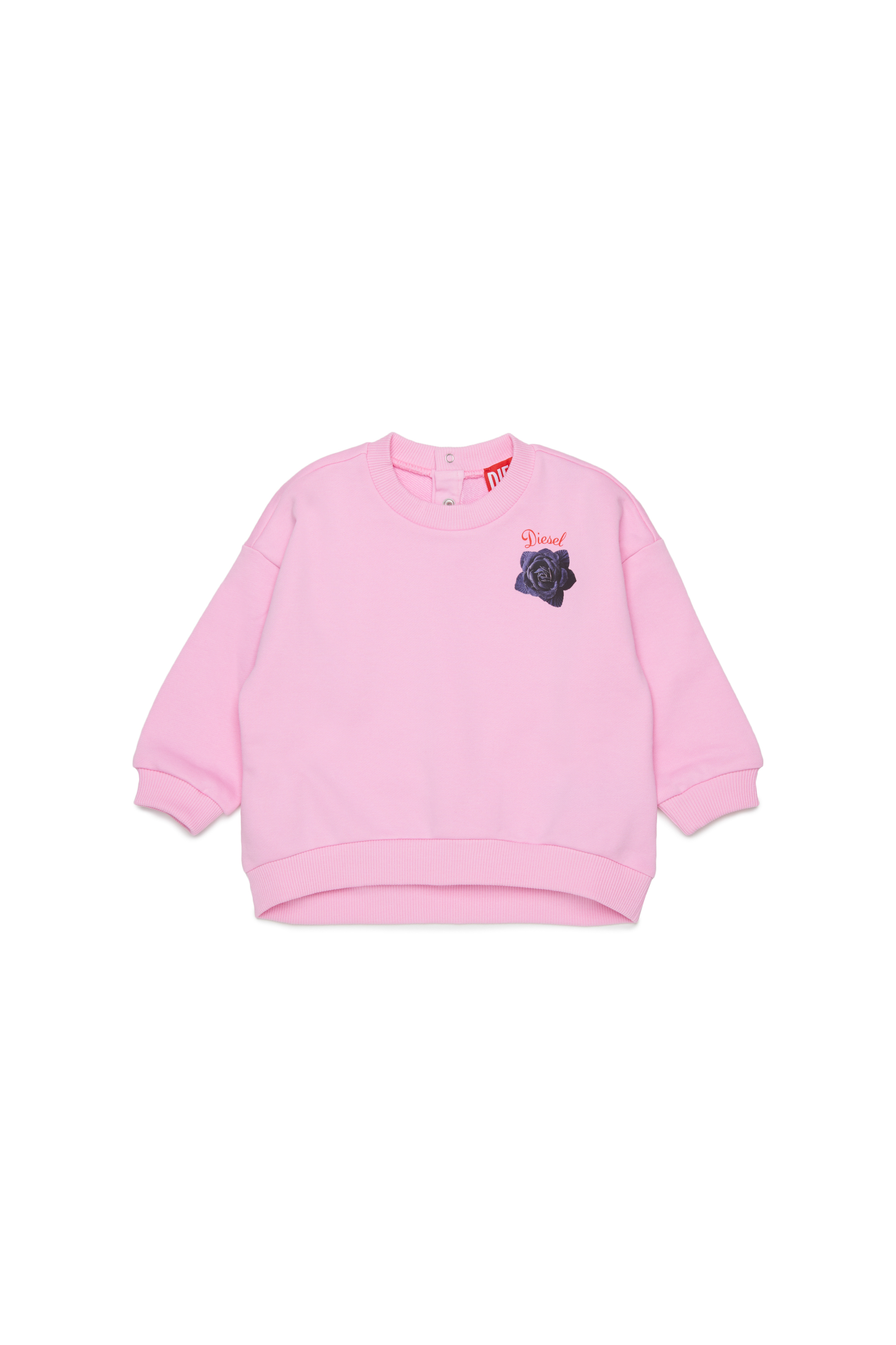 Diesel - SROSEB, Felpa in cotone con stampa rose Donna in Rosa - 1