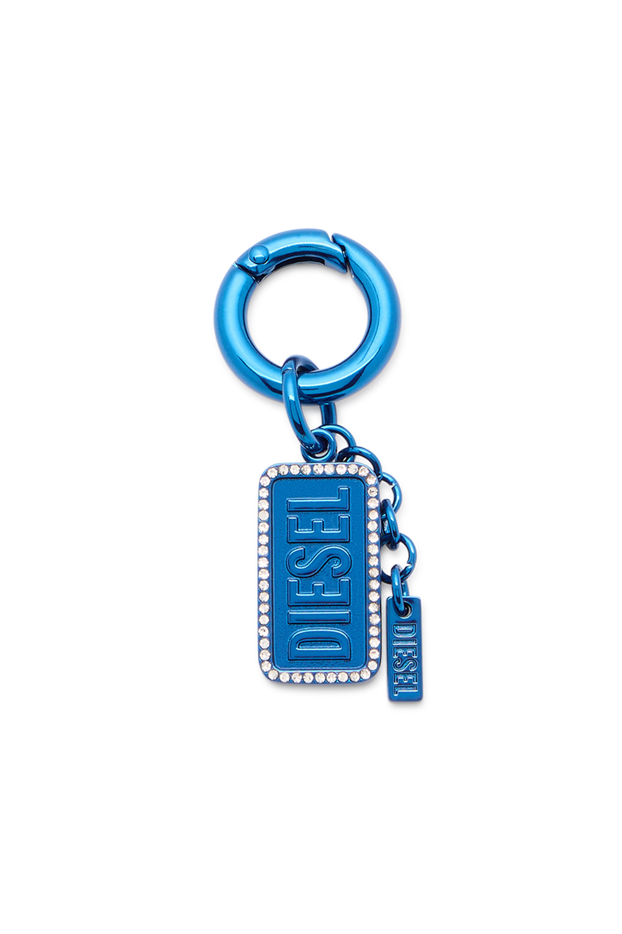 Diesel - CHARM-DIESEL, Charm in metallo con strass e dettagli con logo Diesel Unisex in Blu - 1