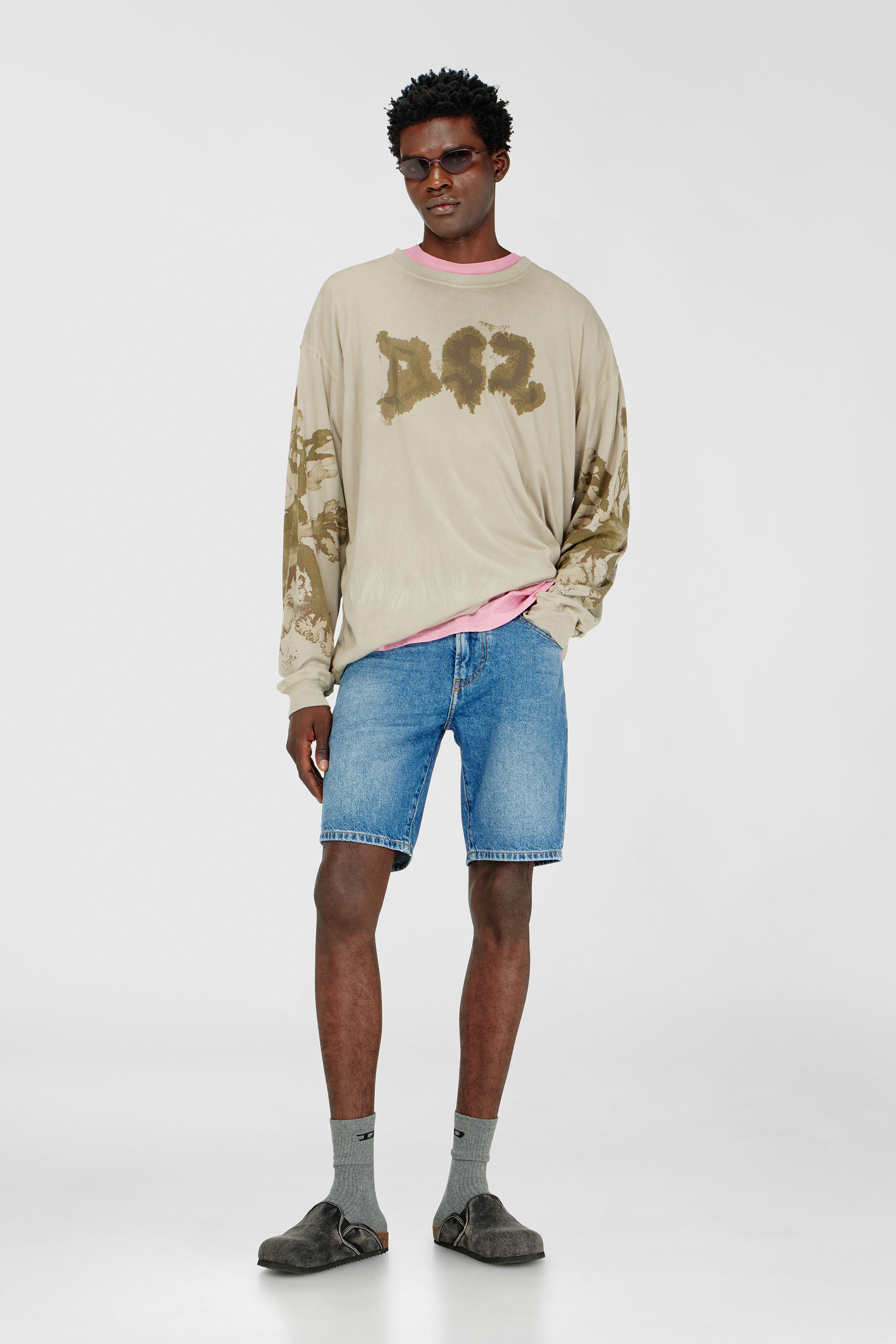 Diesel - D-FIN, Shorts slim in denim lavaggio pulito Uomo in Blu - 1