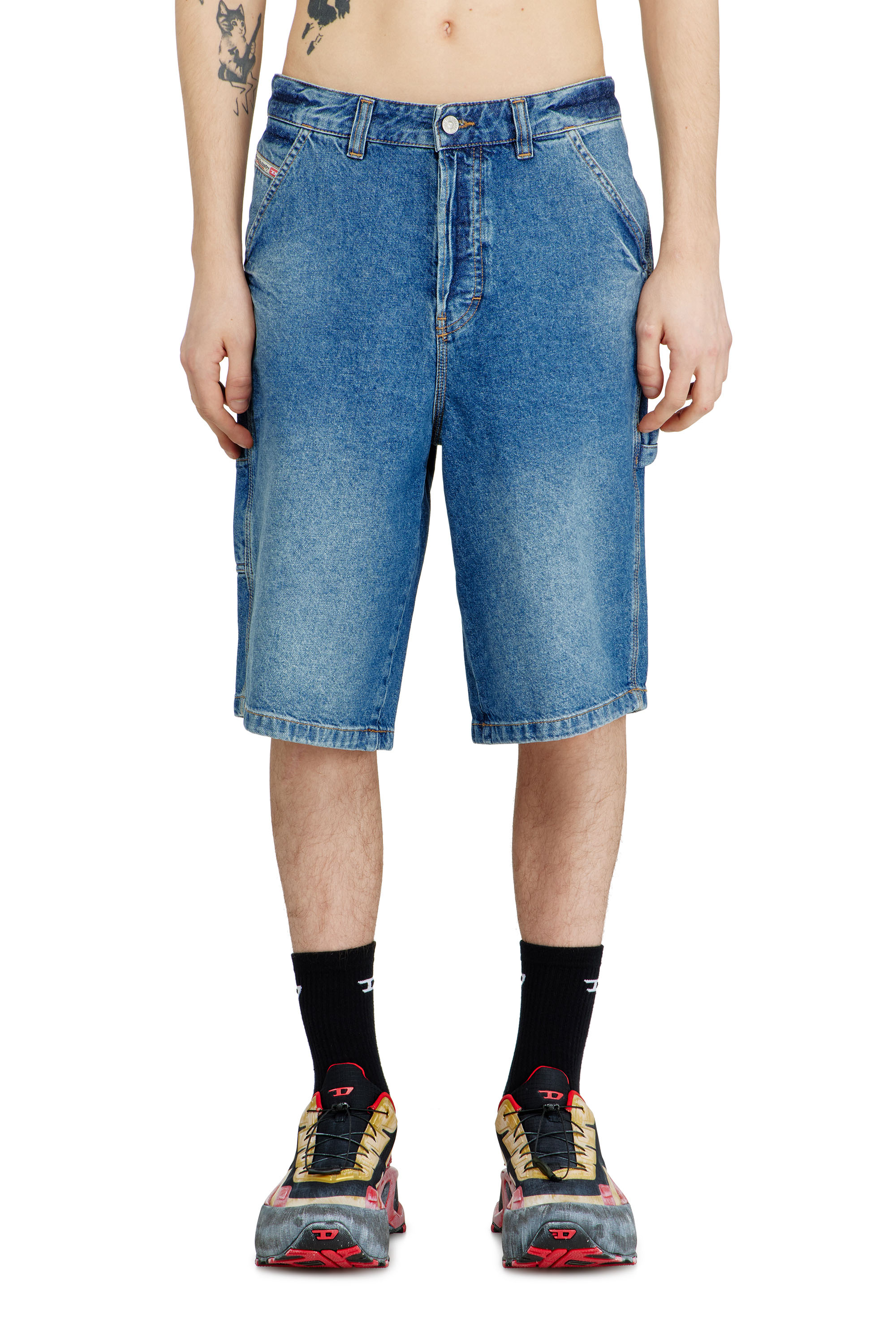 Diesel - D-LIVERY-W-SHORT, Shorts in denim stile utility Uomo in Blu - 1