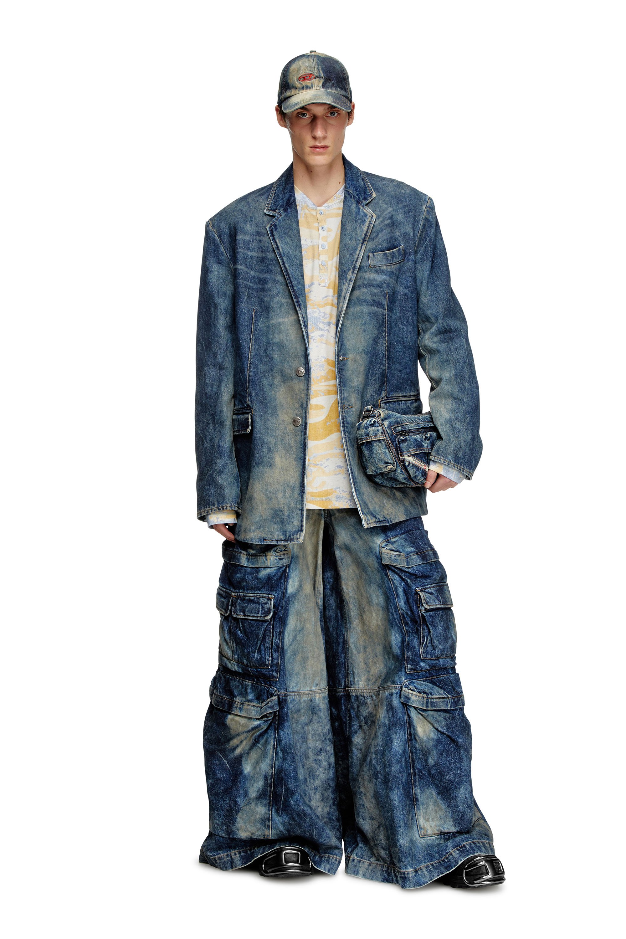 Diesel - D-OVER-DD, Blazer in denim trattato a mano Unisex in Blu - 3