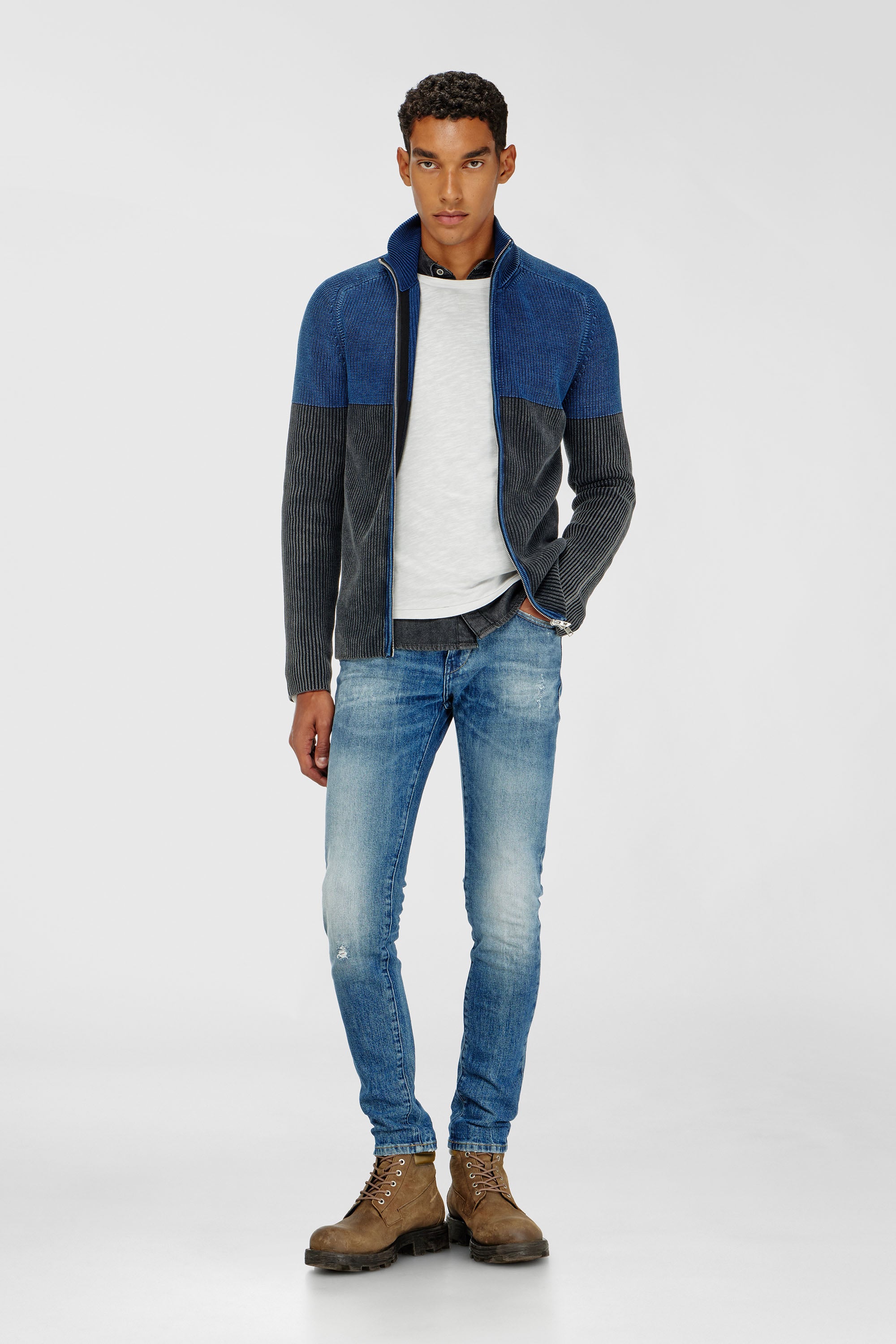 Diesel - Slim Jeans 2019 D-Strukt 0KICR Uomo, Blu medio - Image 1