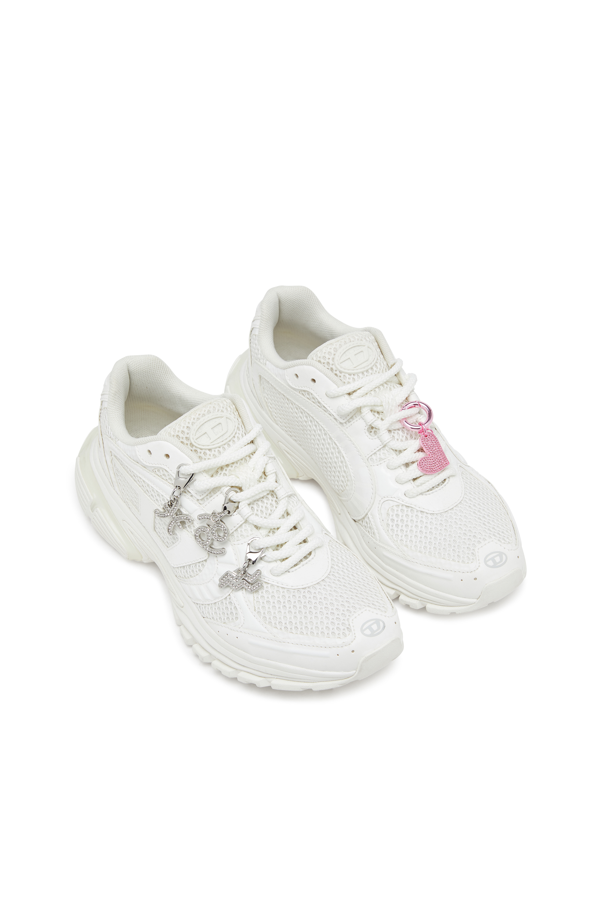 Diesel - S-PRO-V-DENSE LOW W, S-Pro-V-Dense-Sneaker monocromatiche in rete con logo Oval D Donna in Bianco - 2