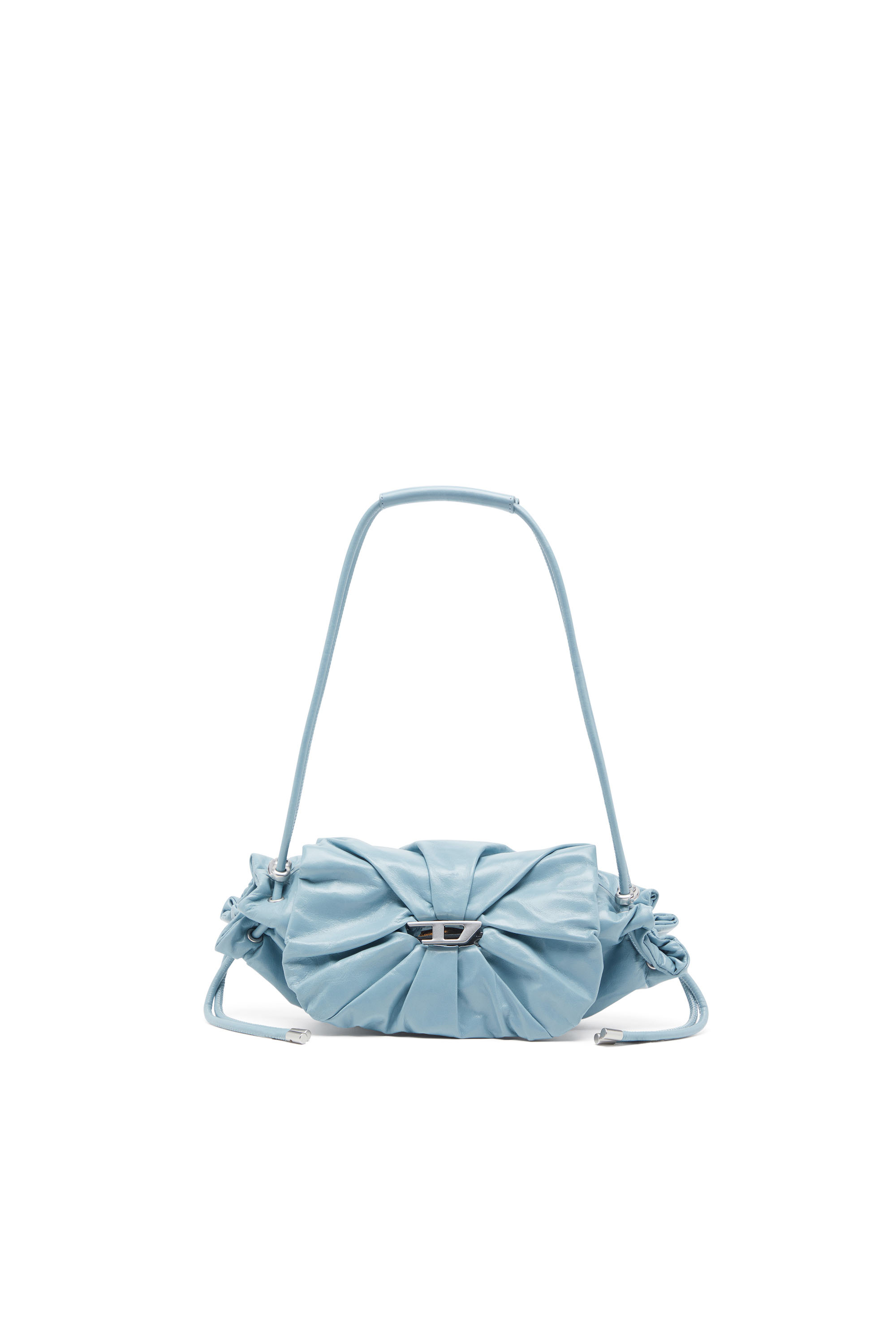 Diesel - SCRUNCH-D SHOULDER S, Borsa a spalla arricciata in pelle lucida Donna in Blu - 1