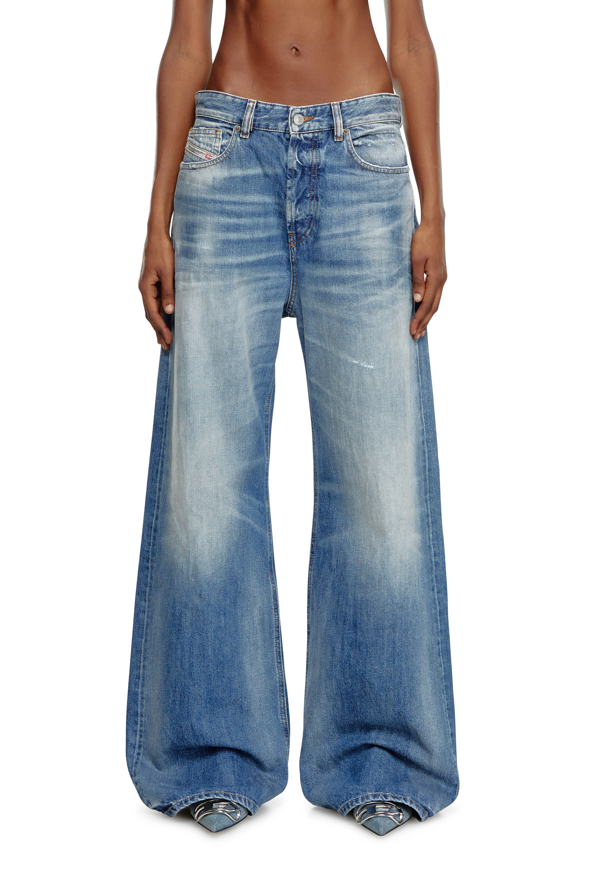 Diesel - Relaxed Jeans 1996 D-Sire 09J86 Donna, Blu medio - Image 2