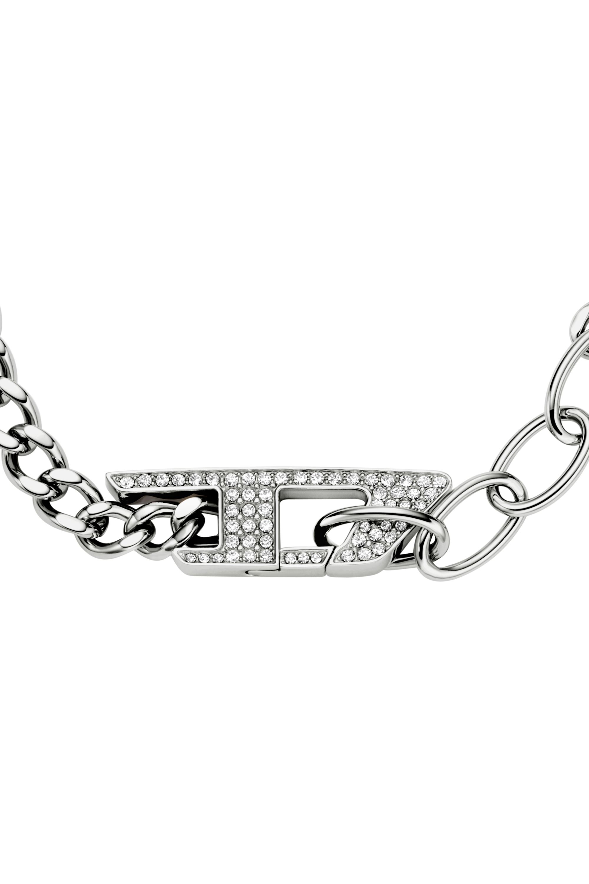 Diesel - DX1627040 JEWELLERY, Bracciale a catena in acciaio con dettagli luminosi Unisex in Argento - 2