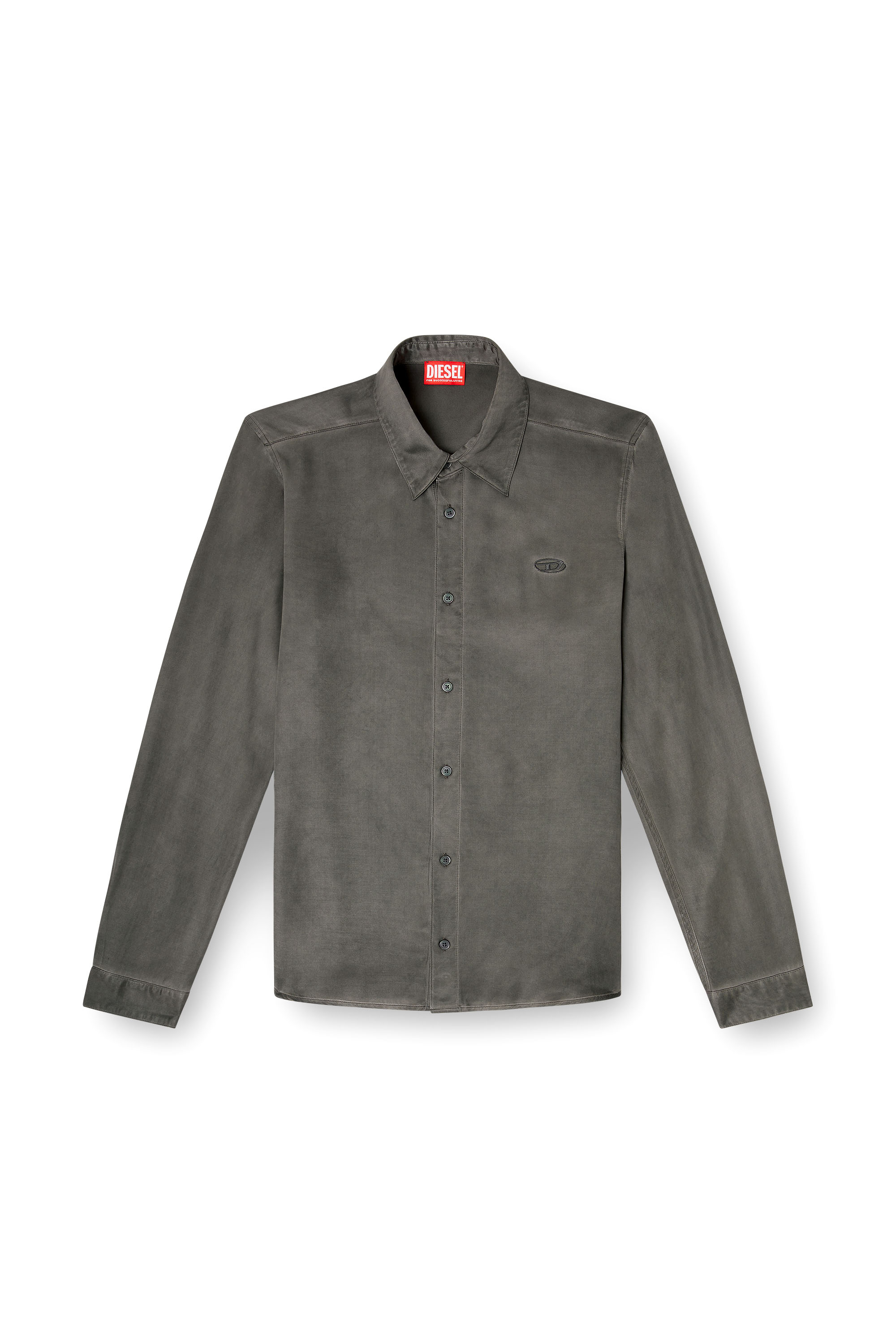 Diesel - S-KINNY-ALBG, Camicia un viscosa fluida dirt-wash Uomo in Grigio - 2