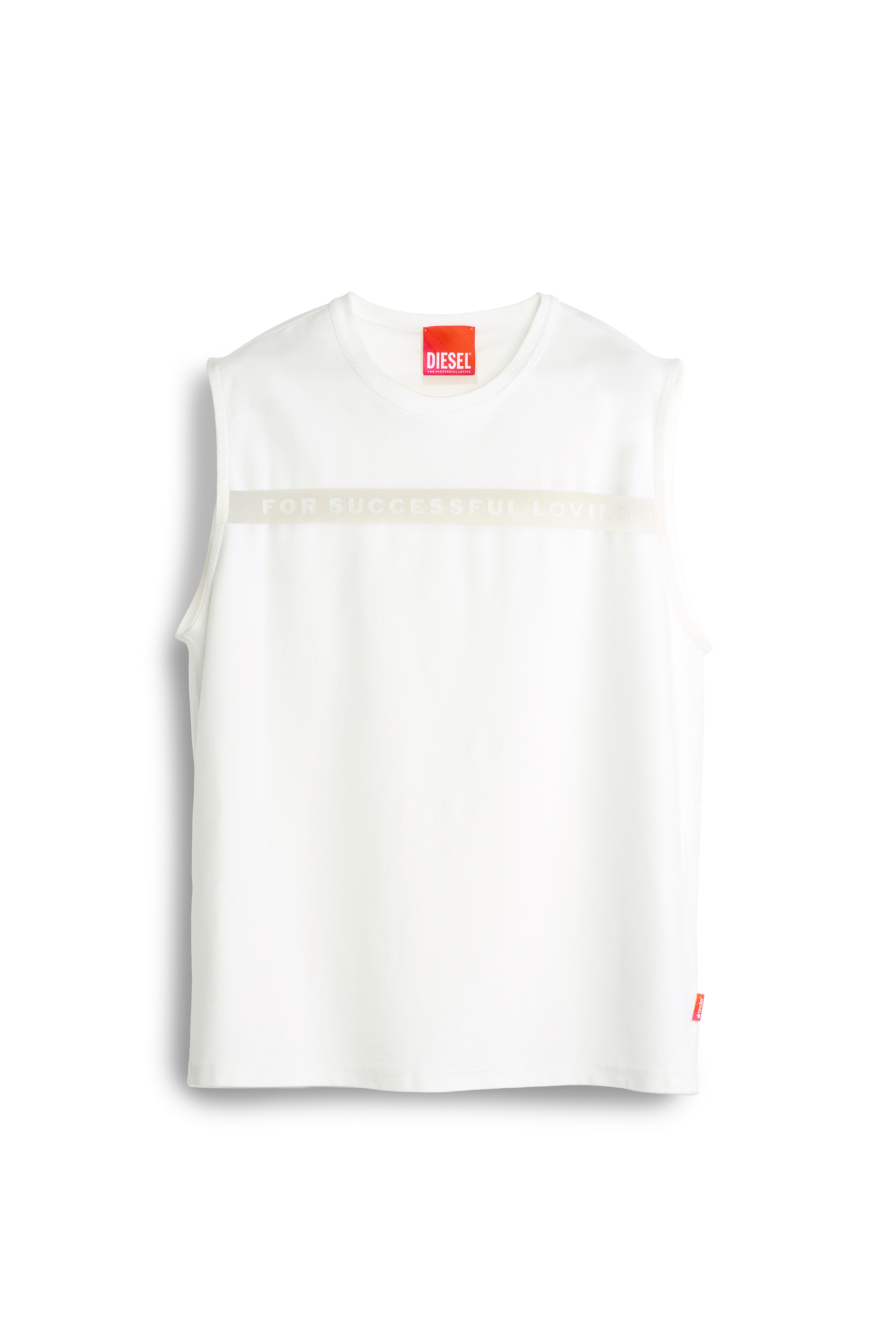Diesel - PR-T-NORM-BISC-MATI-R, Canotta con logo For Successful Loving Unisex in Bianco - 2