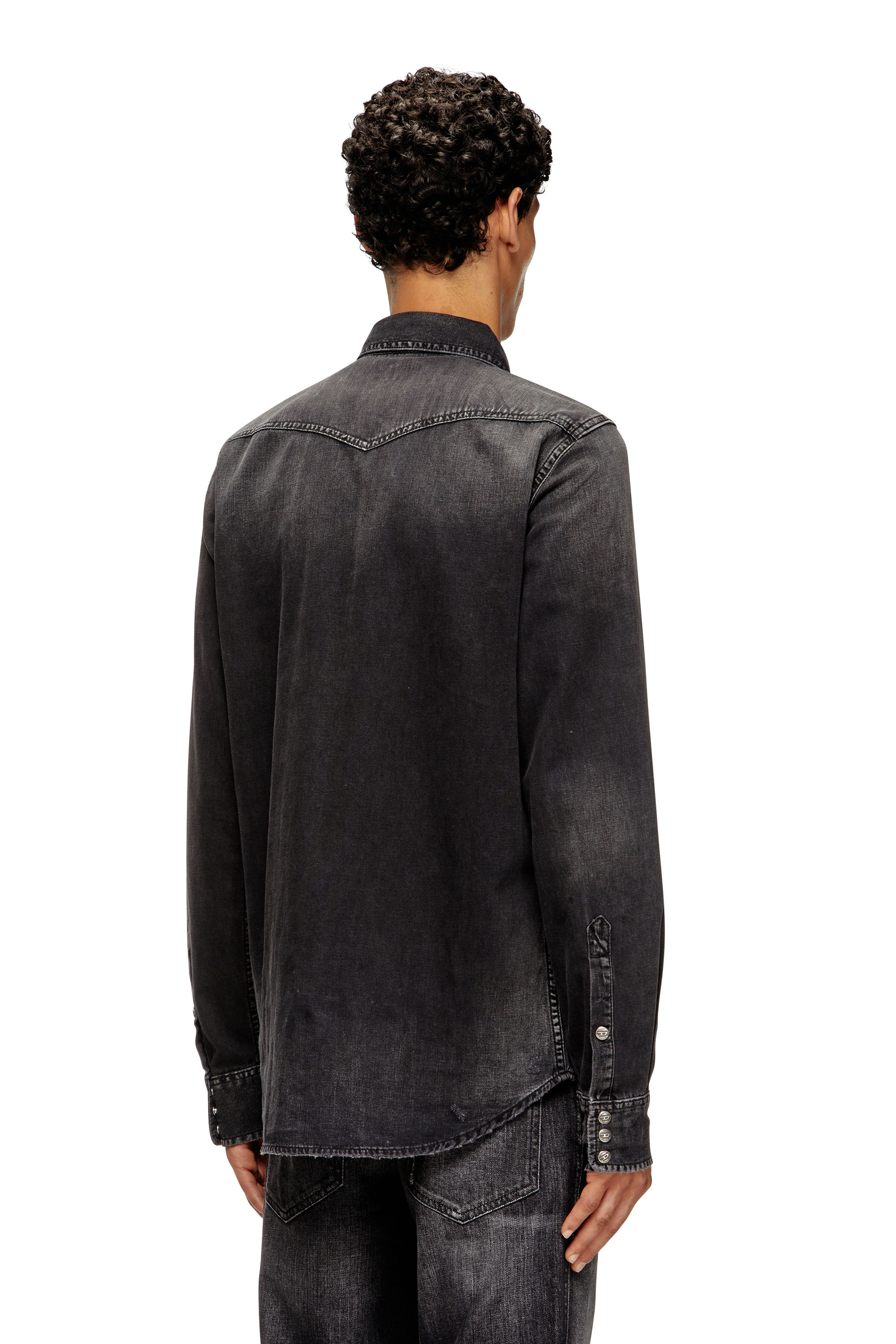 Diesel - D-VEGA, Overshirt in denim Uomo in Nero - 4