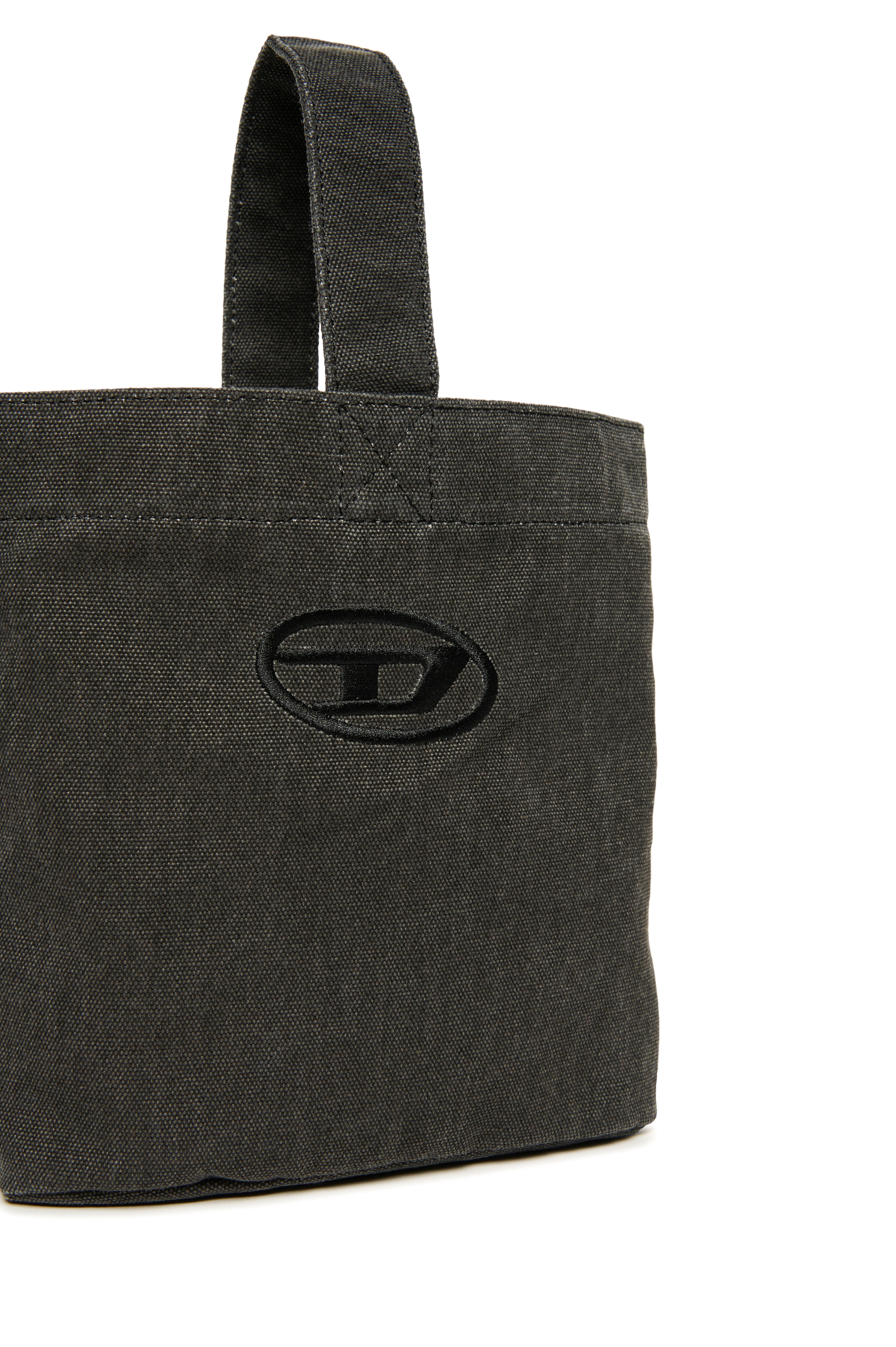 Diesel - WMATTIS, Borsa a secchiello in tela con ricamo Oval D Donna in Nero - 4