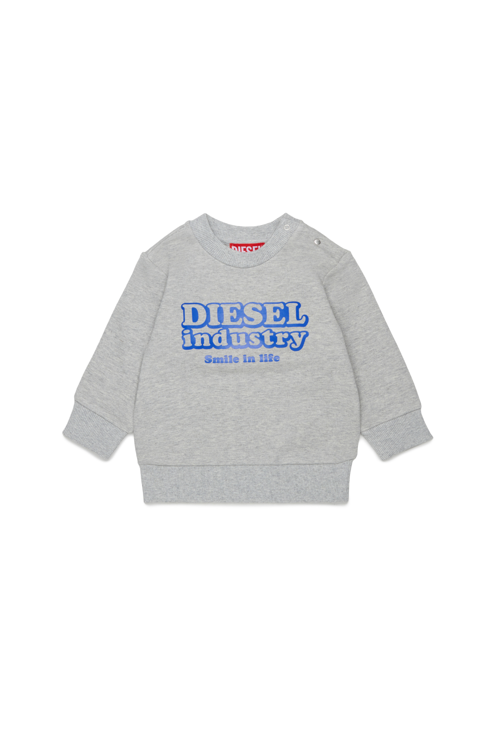 Diesel - SLODIMB, Felpa in cotone con stampa Diesel Industry Uomo in Grigio - 1