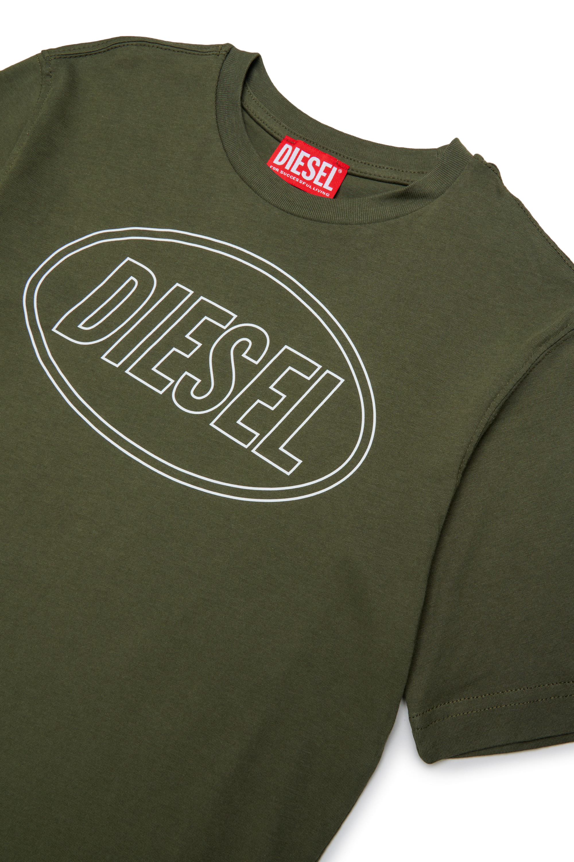 Diesel - TCIRCLE OVER, T-shirt in cotone con stampa Diesel Uomo in Verde - 3