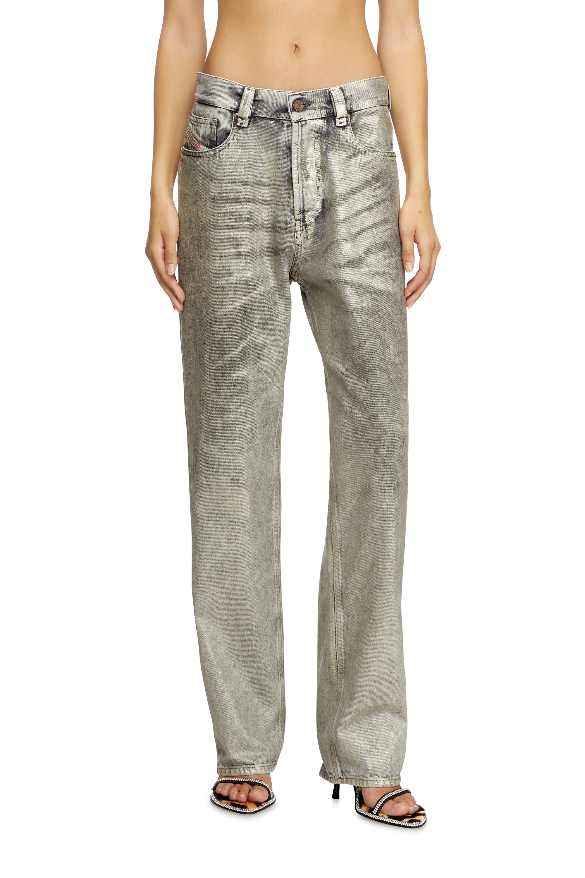 Diesel - Regular Jeans 1988 D-Ark 09L79 Donna, Grigio Chiaro - Image 1